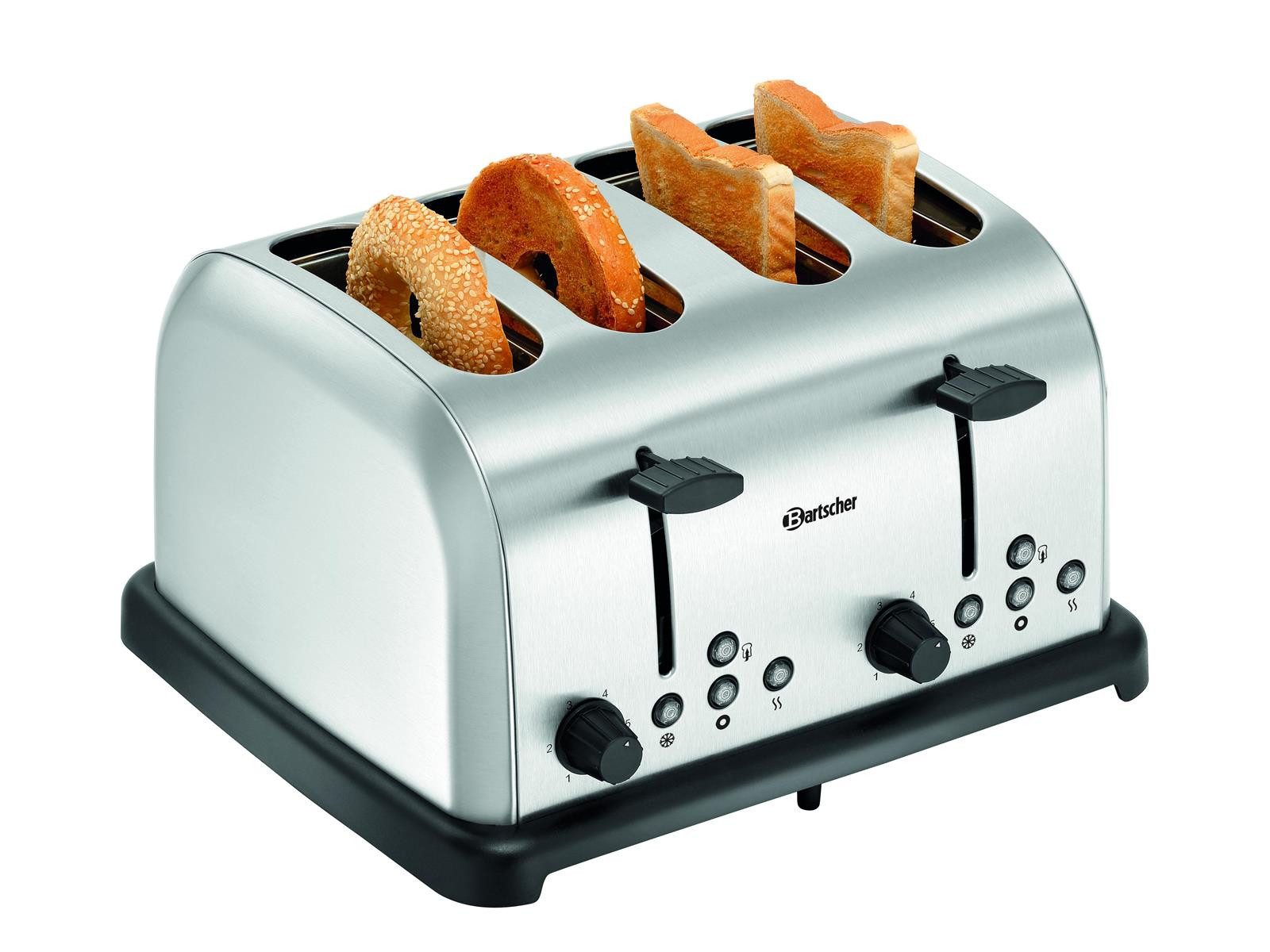 Bartscher Toaster 4 Scheiben Toaster TBRB40, Edelstahl gebürstet, 100374