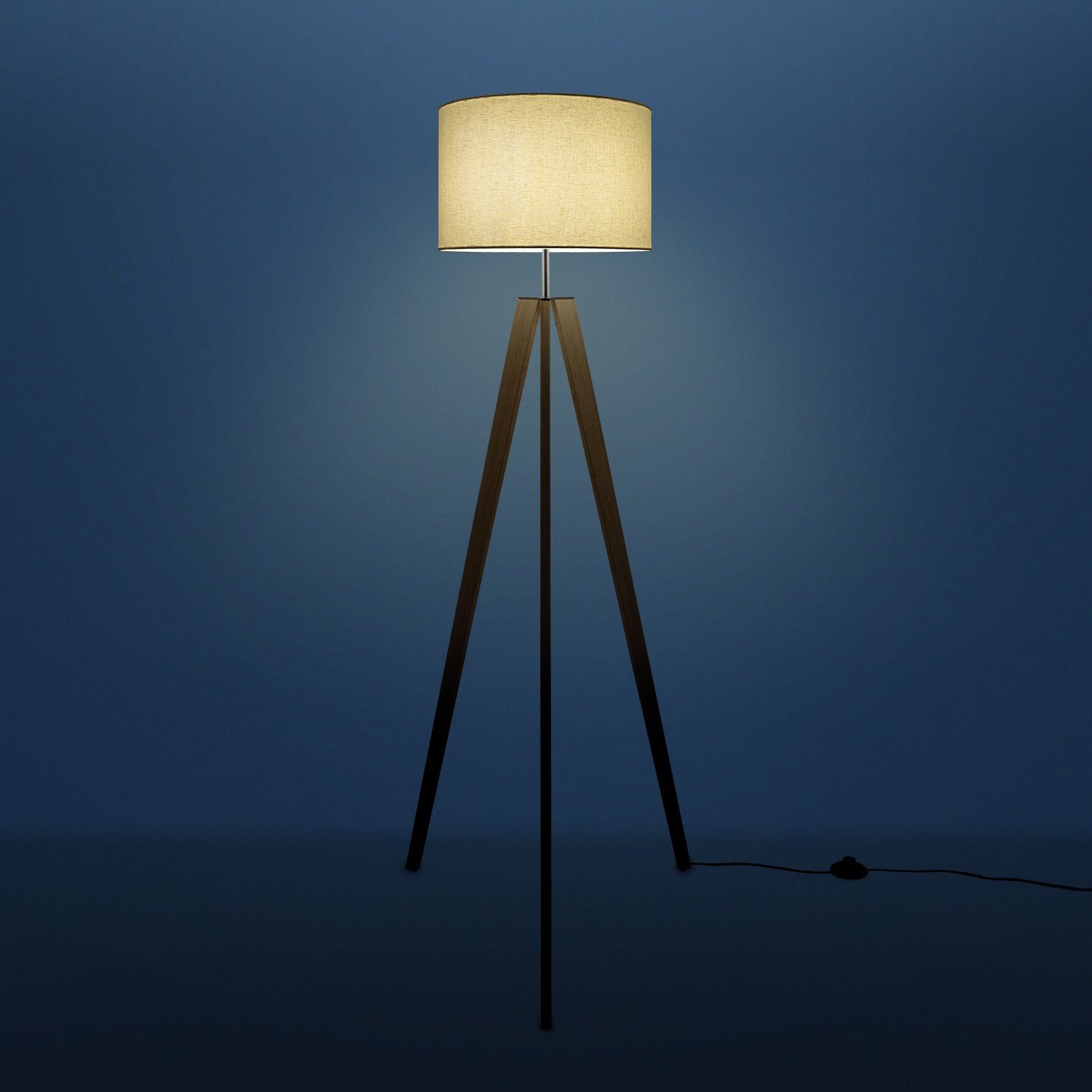 Canvas Color, Stil LED Lampe E27 Fuß uni Stehlampe Skandinavischer Wohnzimmer Leuchtmittel, ohne Home Vintage Stehlampe Paco