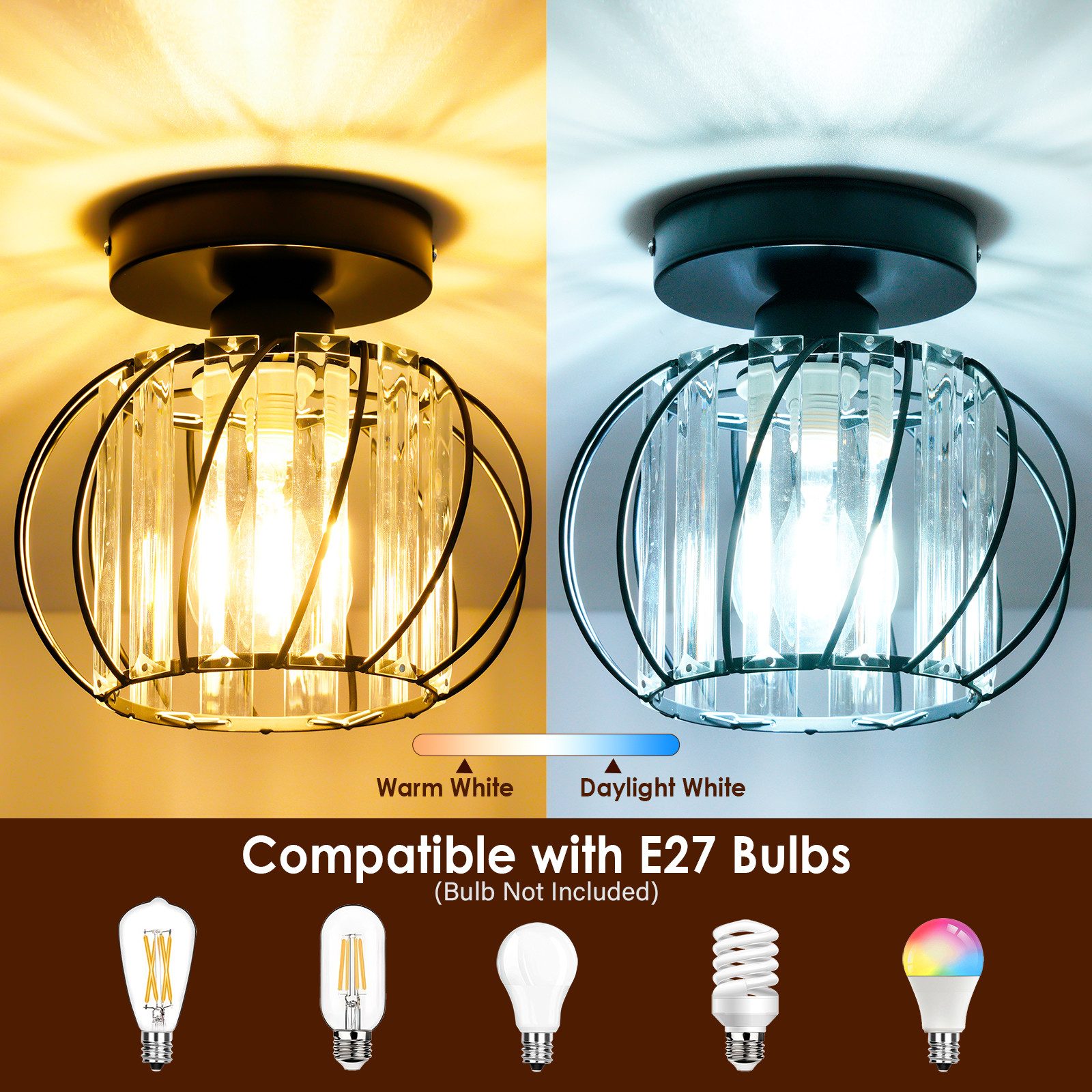 POPOLIC Deckenleuchte Moderne Kristall-Deckenlampe, Mini-Deckenleuchten aus günstig online kaufen