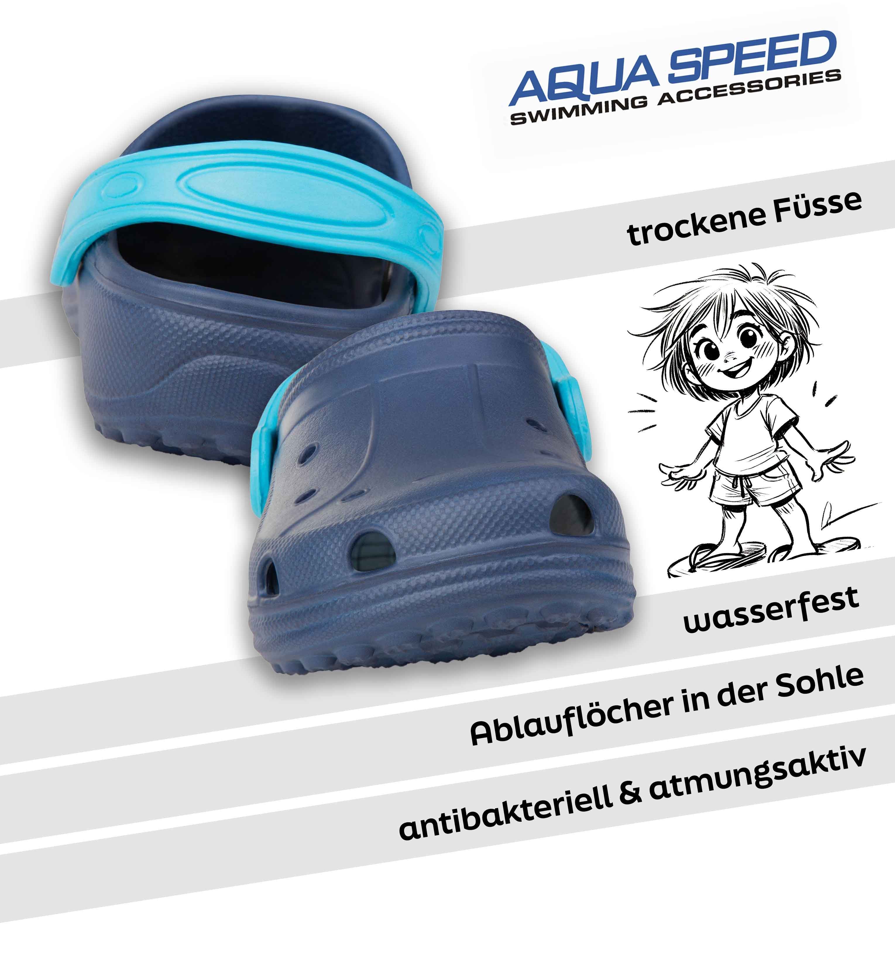 Aqua Speed LIMA Badepantoletten für Kinder u. Jugendliche Größen 24-35 Clog Pflegeleicht – Einfach zu reinigen und langlebig. – Bild 5 von 5