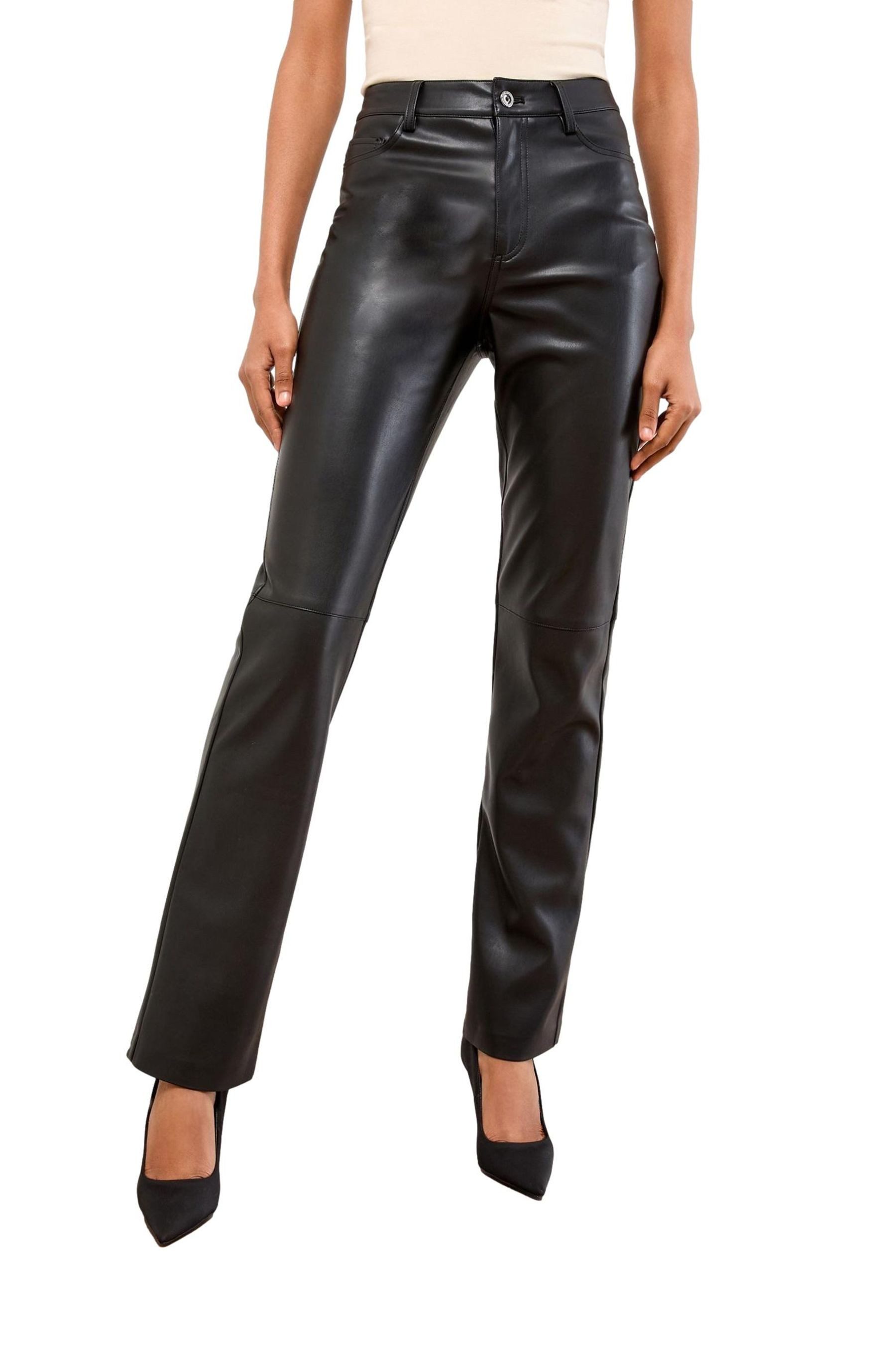 Lederimitathose Lipsy Hose mit geradem Bein, Petite