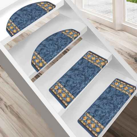 Stufenmatte Rügen, Erhältlich in vielen Farben & Größen, Treppenschutz, Floordirekt, Halbrund, Höhe: 5 mm