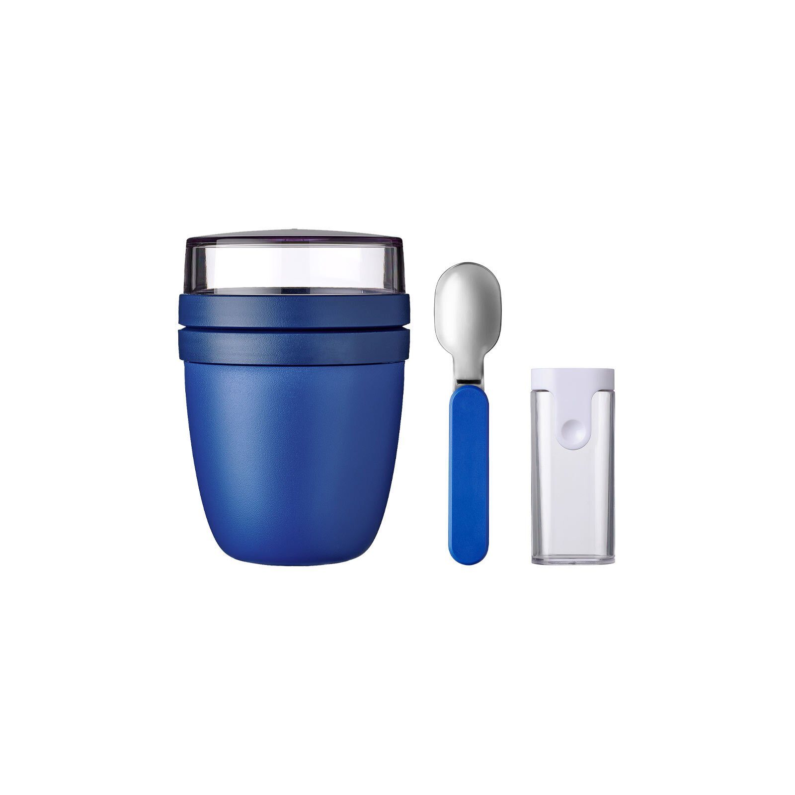 Mepal Lunchbox Ellipse Lunchpot + Faltbarer Löffel 500 + 200 ml, Material-Mix, (3-tlg) Vivid Blue