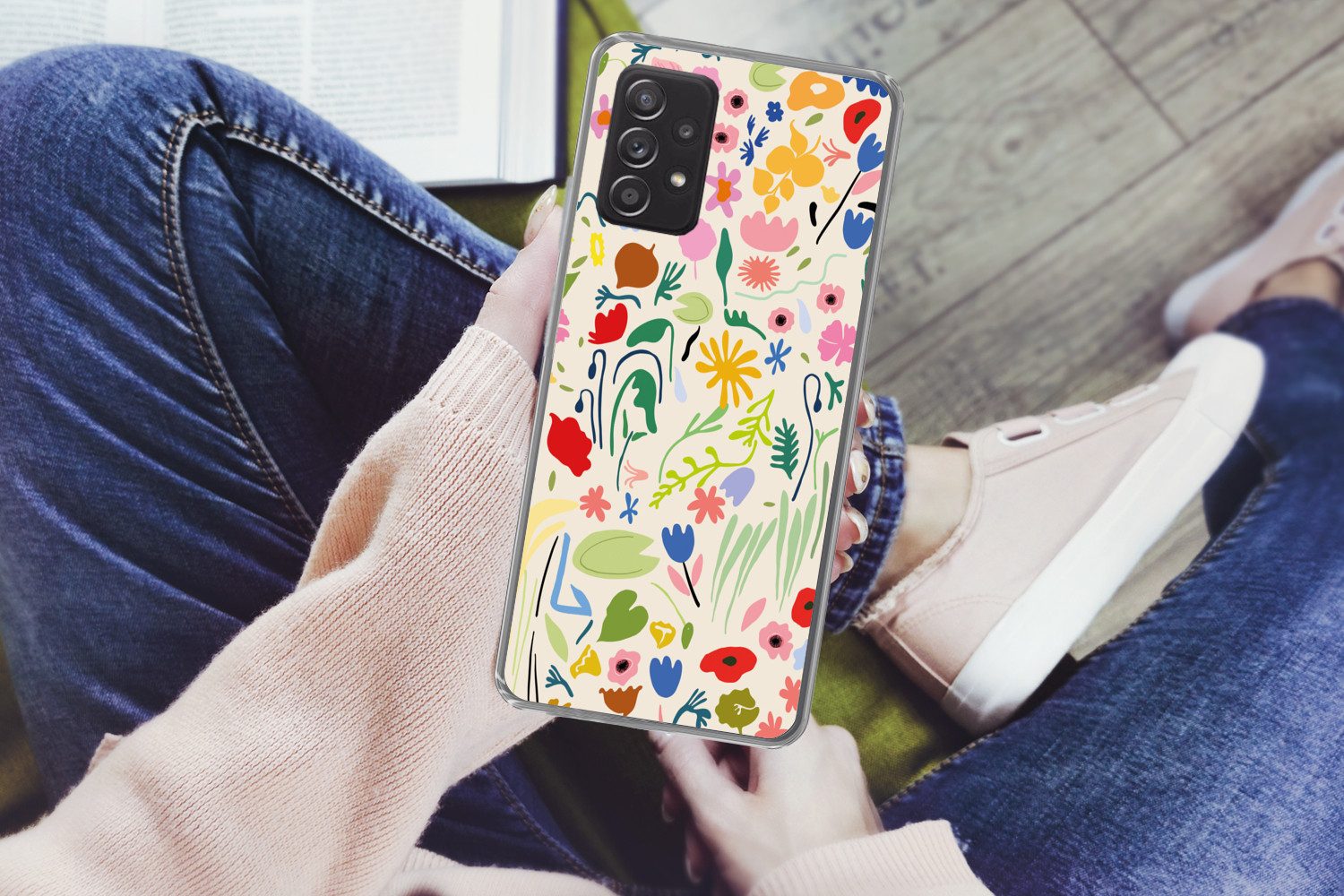 MuchoWow Handyhülle für Samsung Galaxy A53 5G Blumen - Muster - Pflanzen, Phone Case, Silikon, Schutzhülle Dünn