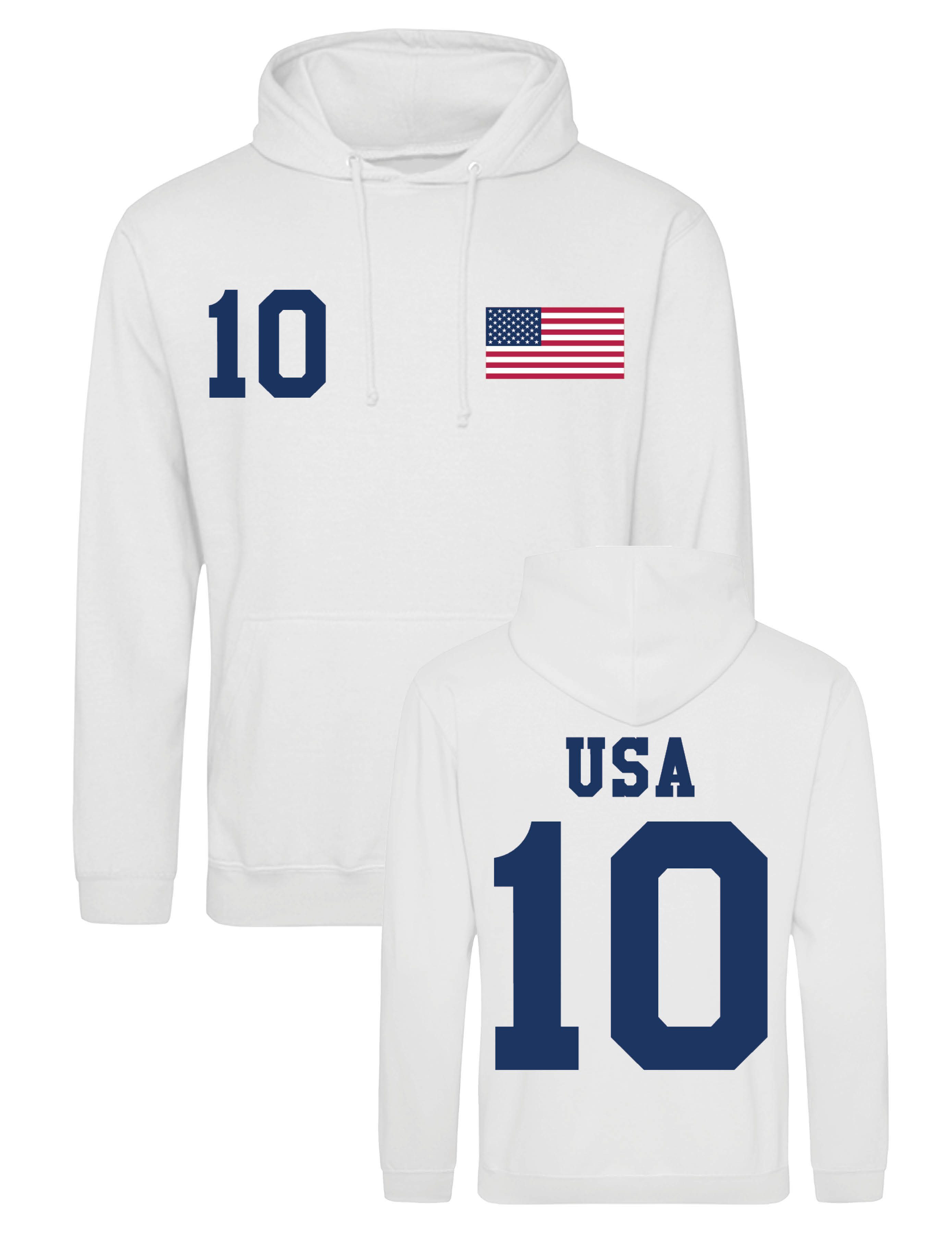 Youth Designz Hoodie USA Herren Hoodie Pullover im Fußball Trikot Look mit modischem Fan Aufdruck