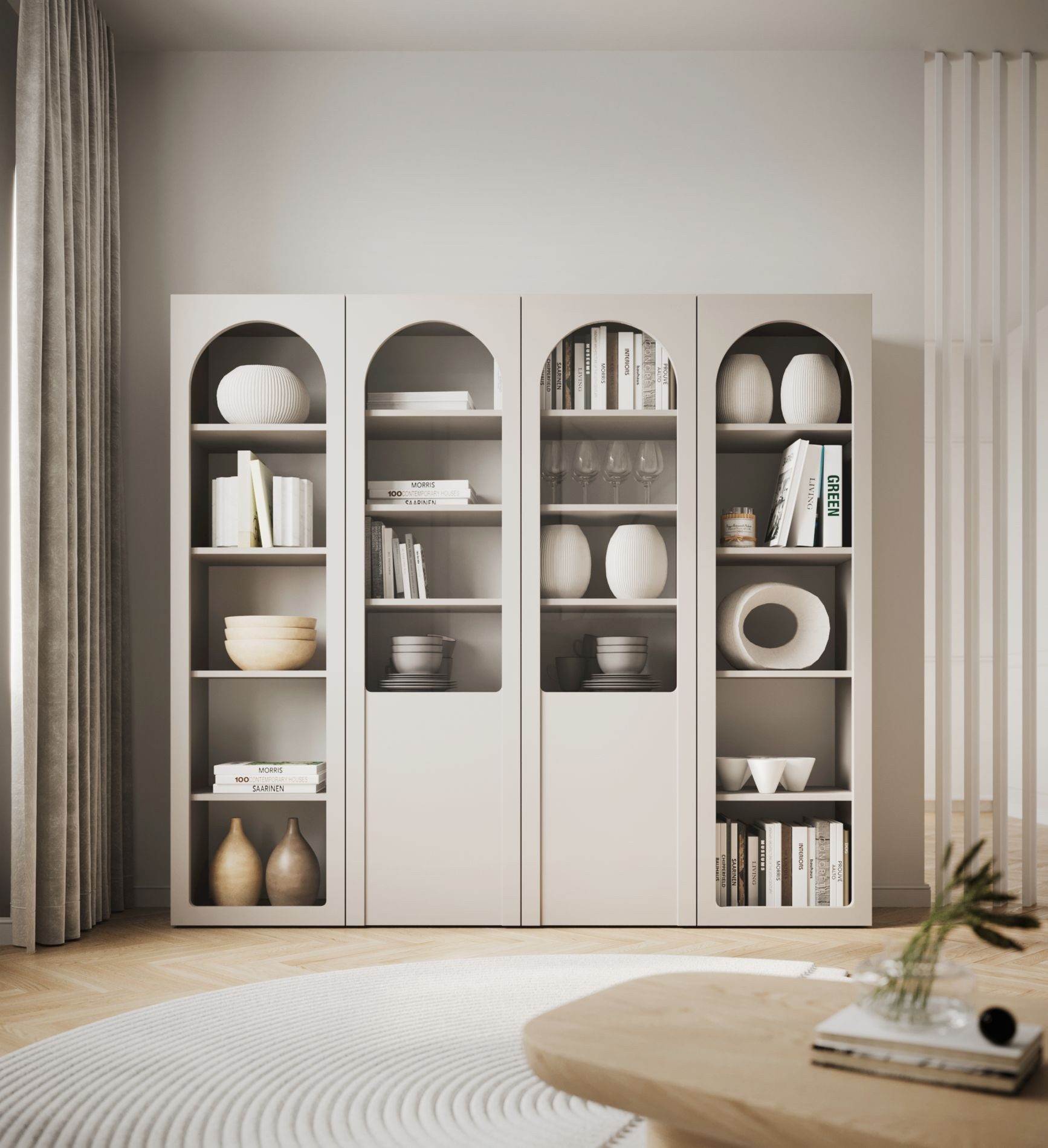 Selsey Standregal ARKADIA, Standregal mit Bogenform und 5 offenen Fächern, günstig online kaufen