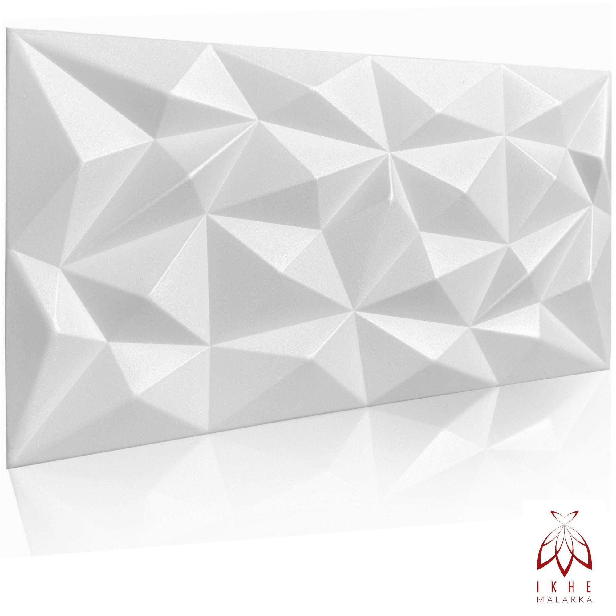 IKHEMalarka 3D Wandpaneel Brillant Polystyrol Paneele Deckenpaneelen 100x50cm, BxL: 50,00x100,00 cm, 0,50 qm, Paneelen mit 3D Effekt 0,5m² - 1 Stück