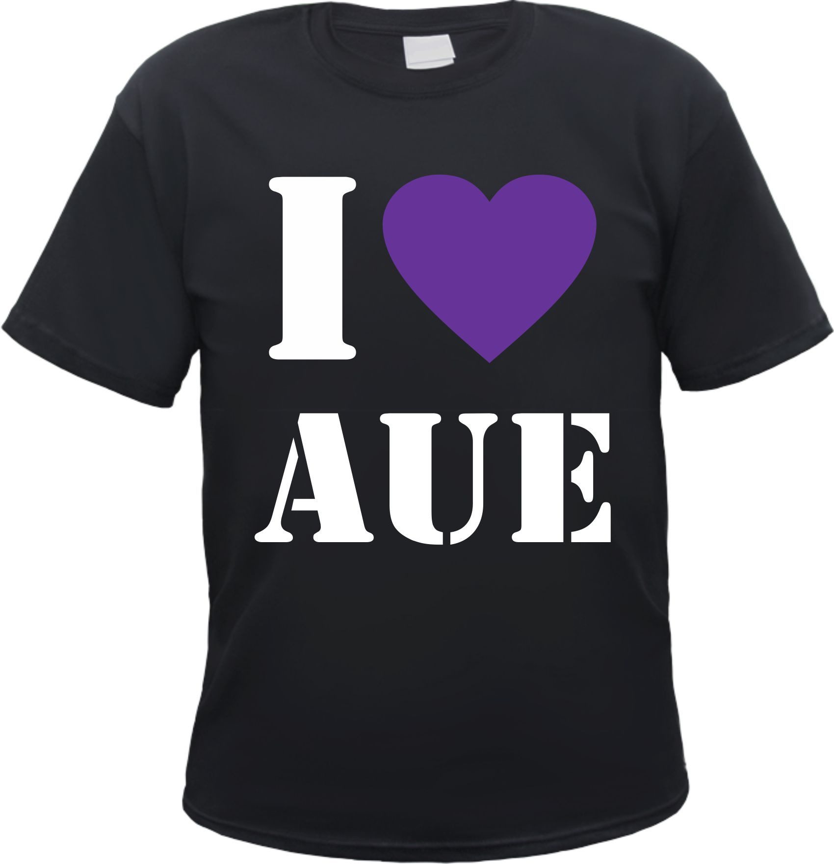 HB-Druck T-Shirt Aue Herren T-Shirt - Tee Shirt - I Love Aue aus 100% Baumwolle mit strapazierfähigem Aufdruck