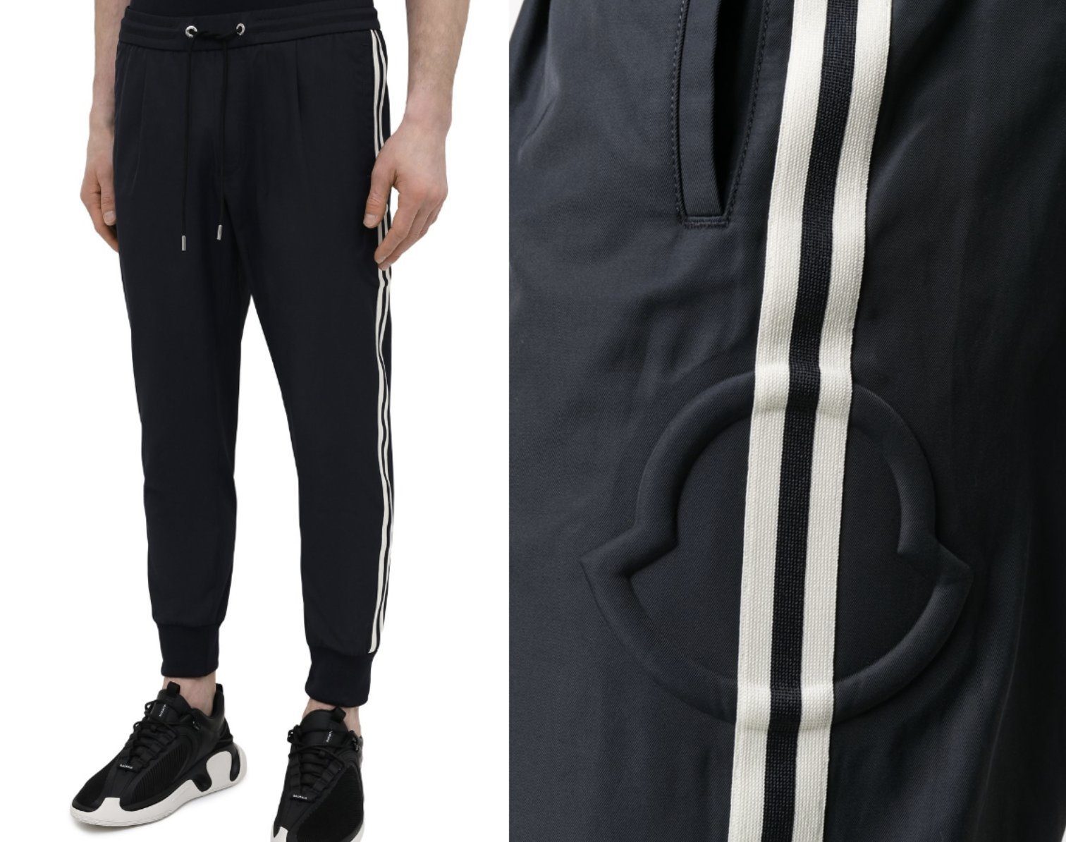 MONCLER Loungehose Moncler Jogginghose Stripe Track Nylon Pants Hose Jogger Jogpants Pant