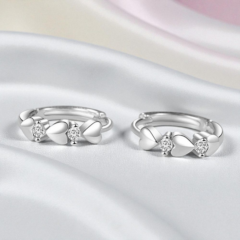 Taffstyle Paar Creolen Damen Ohrringe 925 Sterling Silber Creolen Herz Zirk günstig online kaufen