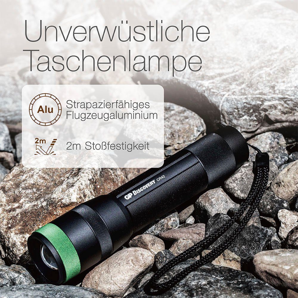 Max/Medium/Niedrig/ECO/SOS Taschenlampe CR42 (1-St), Batteries Leuchtmodi GP