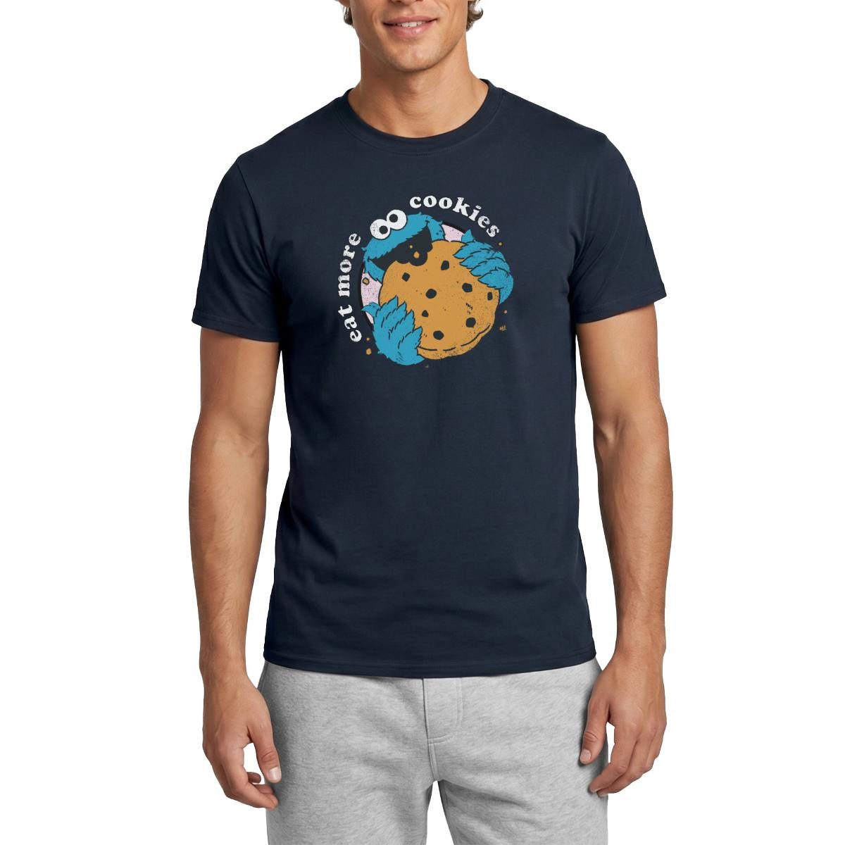 T-Shirt Sesamstraße Krümelmonster Eat More Cookies Männer T-Shirt