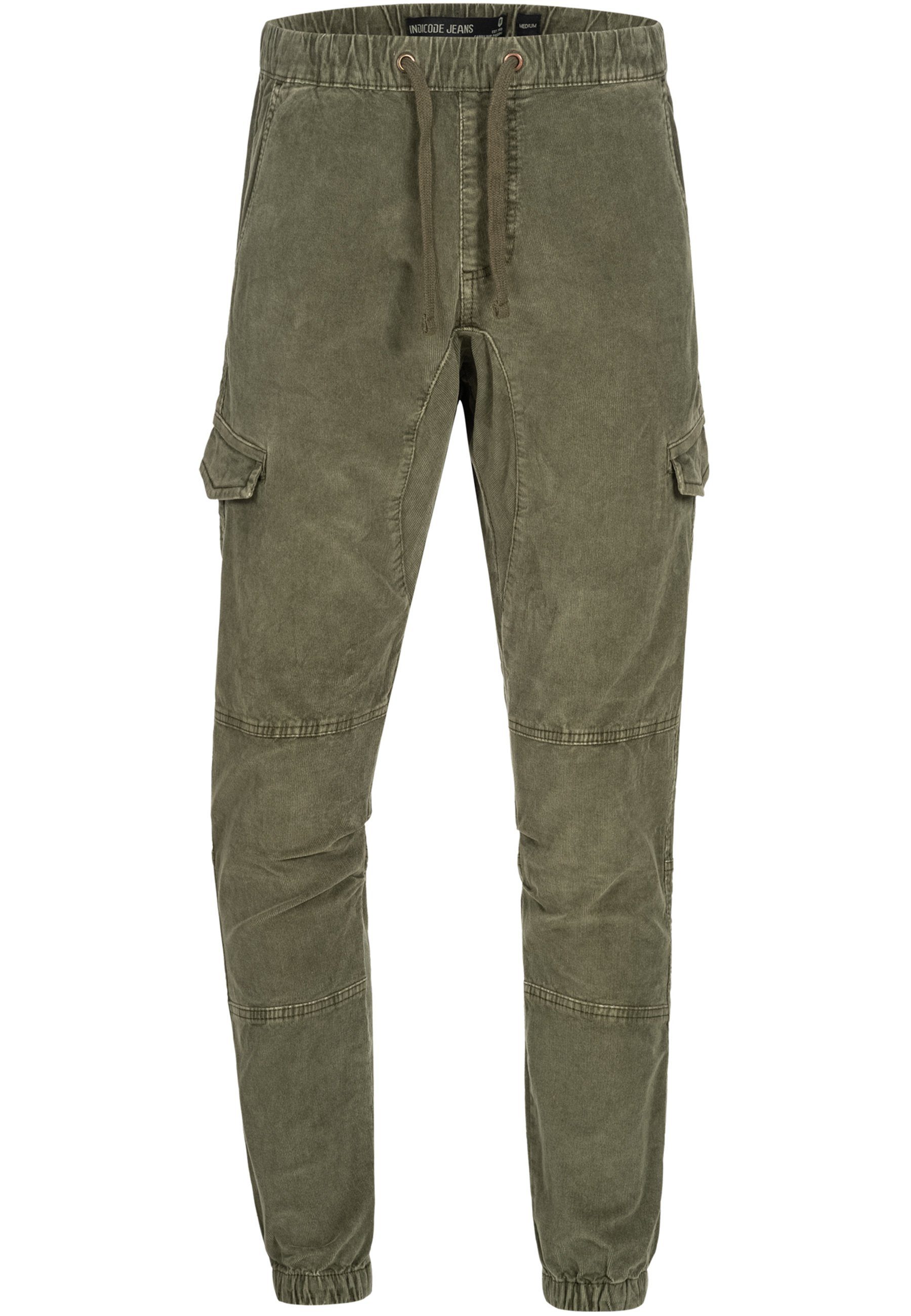 Indicode Cargohose Walker aus elastischer Baumwoll-Qualität,Strechtcord günstig online kaufen