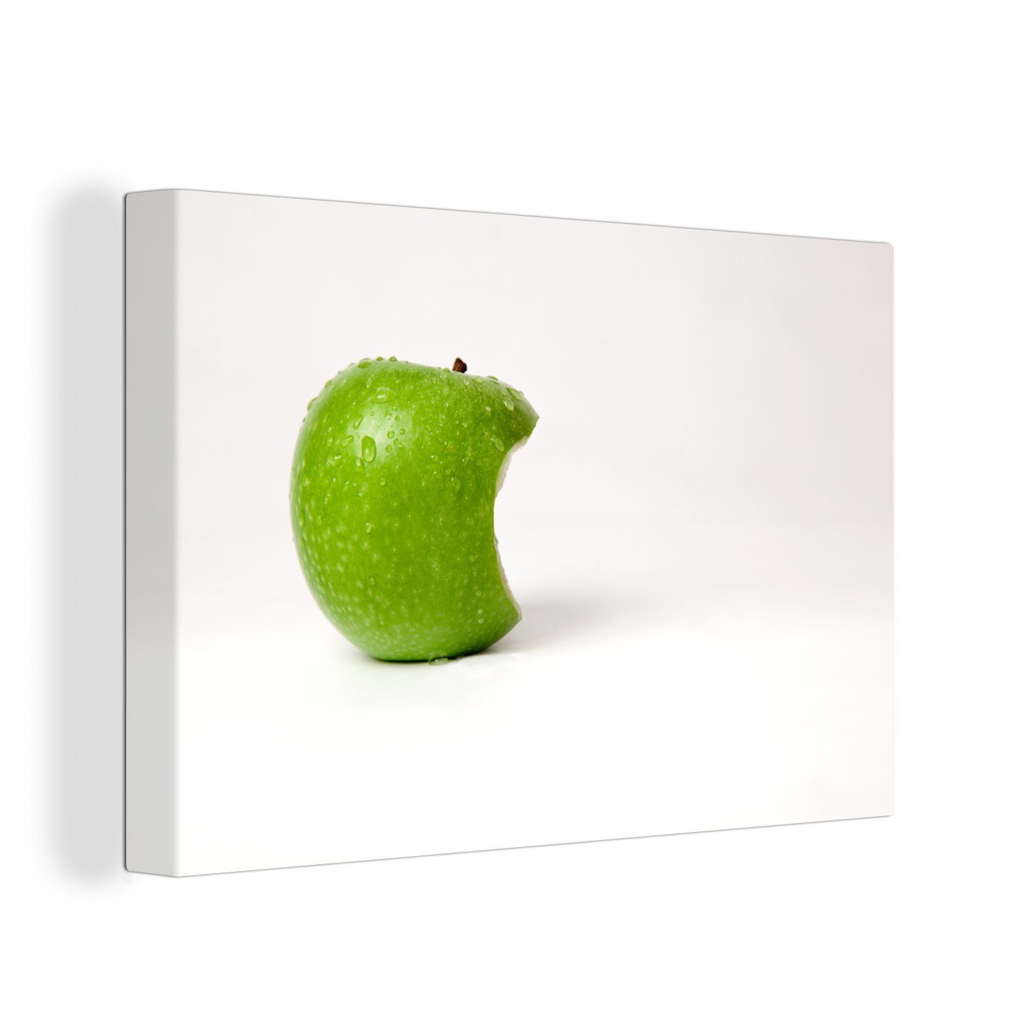 OneMillionCanvasses® Leinwandbild Apfel - cm St), - Leinwandbilder, Aufhängefertig, Wasser, Wanddeko, Obst Wandbild 30x20 (1