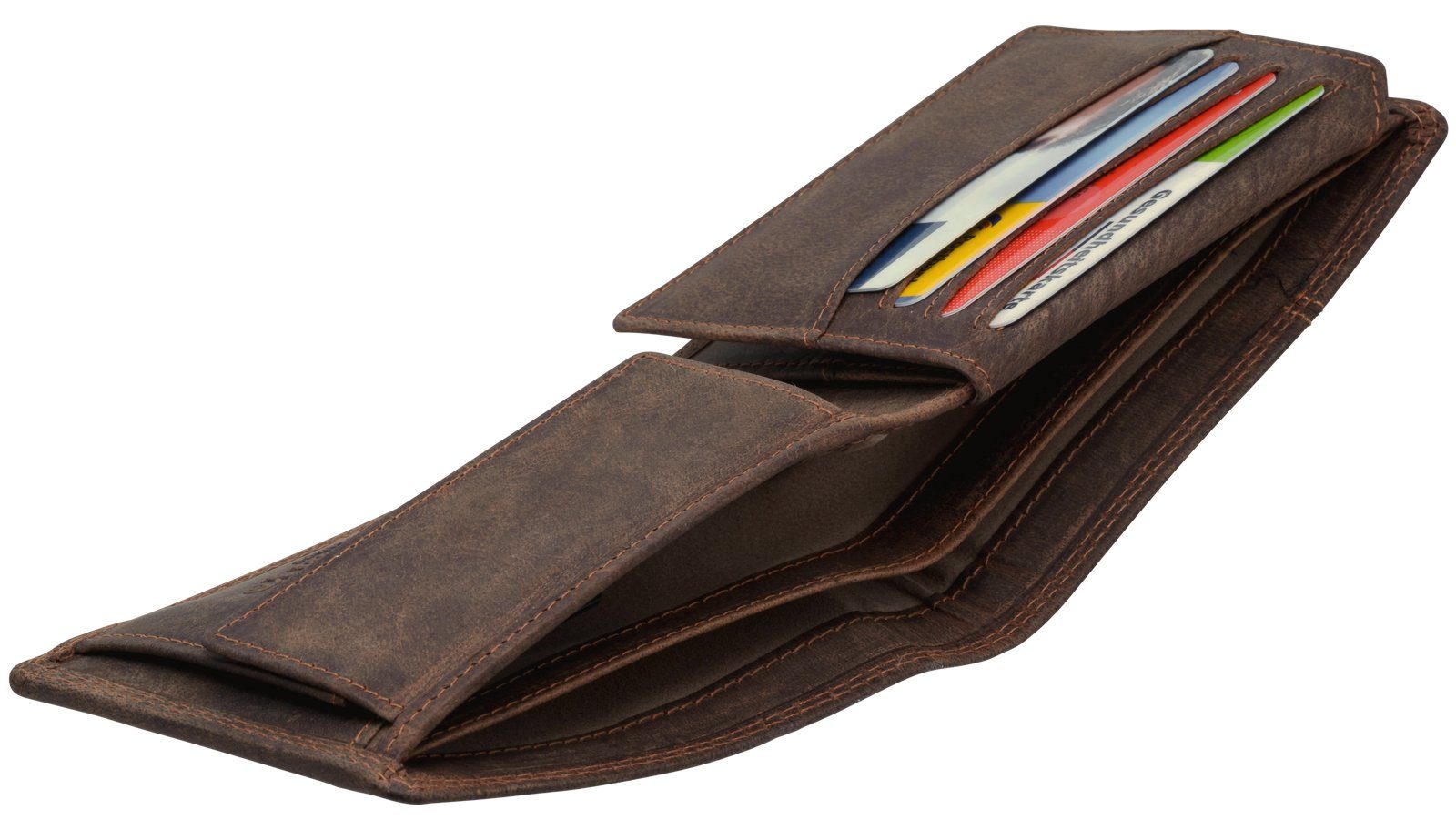 Ven Tomy Geldbörse aus mit Hunterleder, Querformat Schutz RFID im Pull-Up