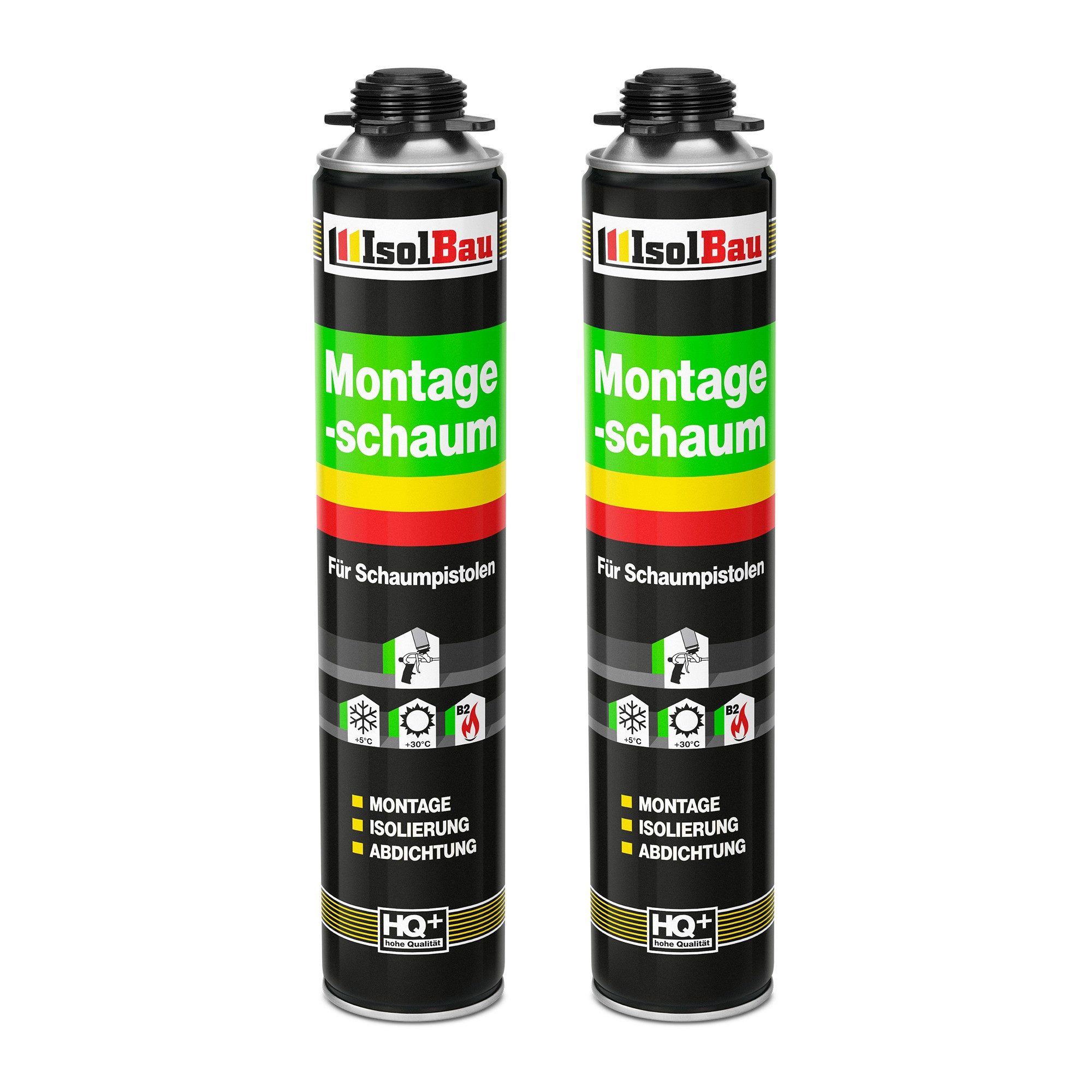 None Fenster Pistolenschaum 2 x 750 ml PU-Schaum 1K Montageschaum Zargenschaum, PCV-Profile Holz und Holzwerkstoffe, Ziegelsteine, Beton, Gips, Metall