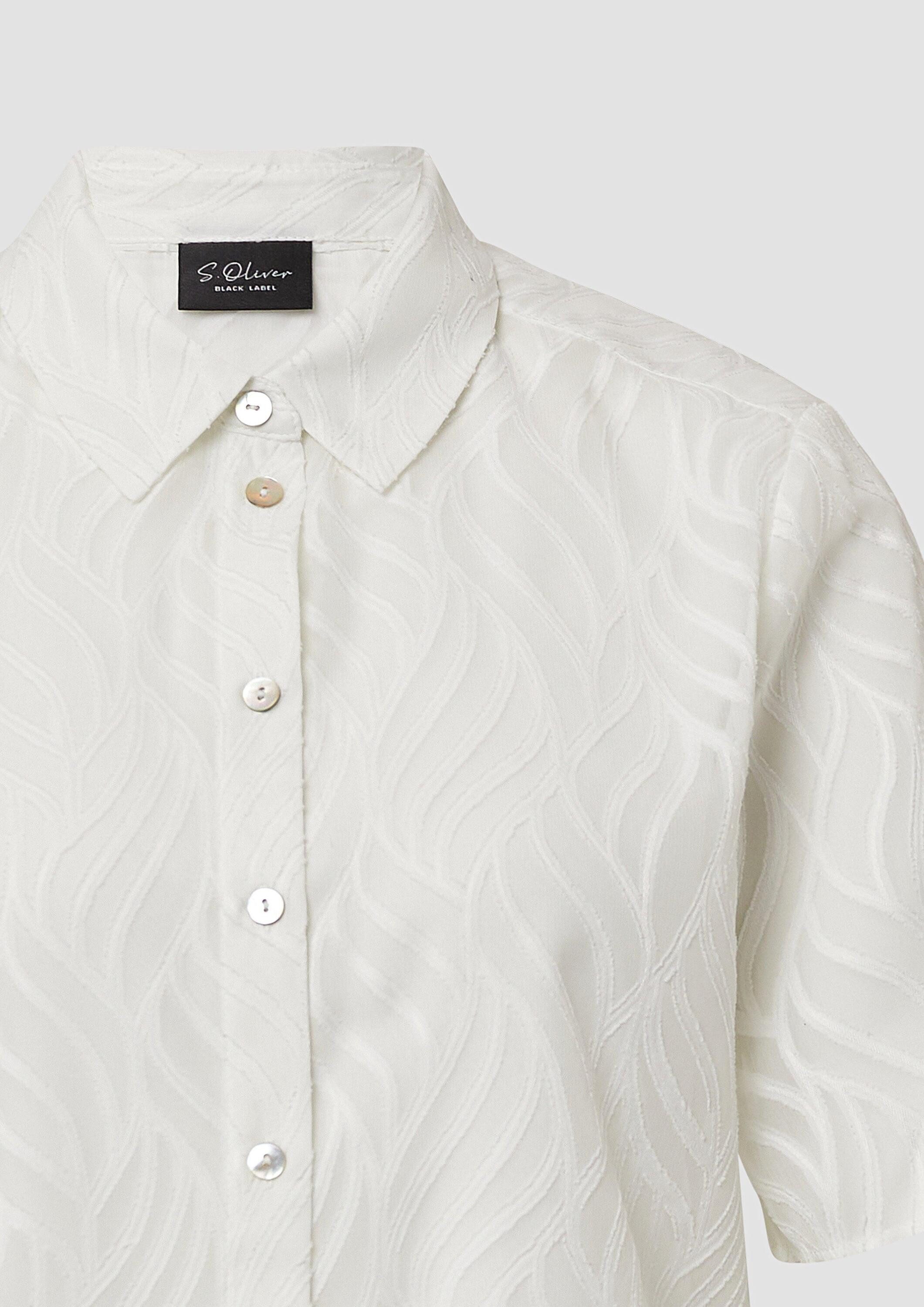 s.Oliver Kurzarmbluse Bluse Semitransparente Bluse mit Strukturmuster