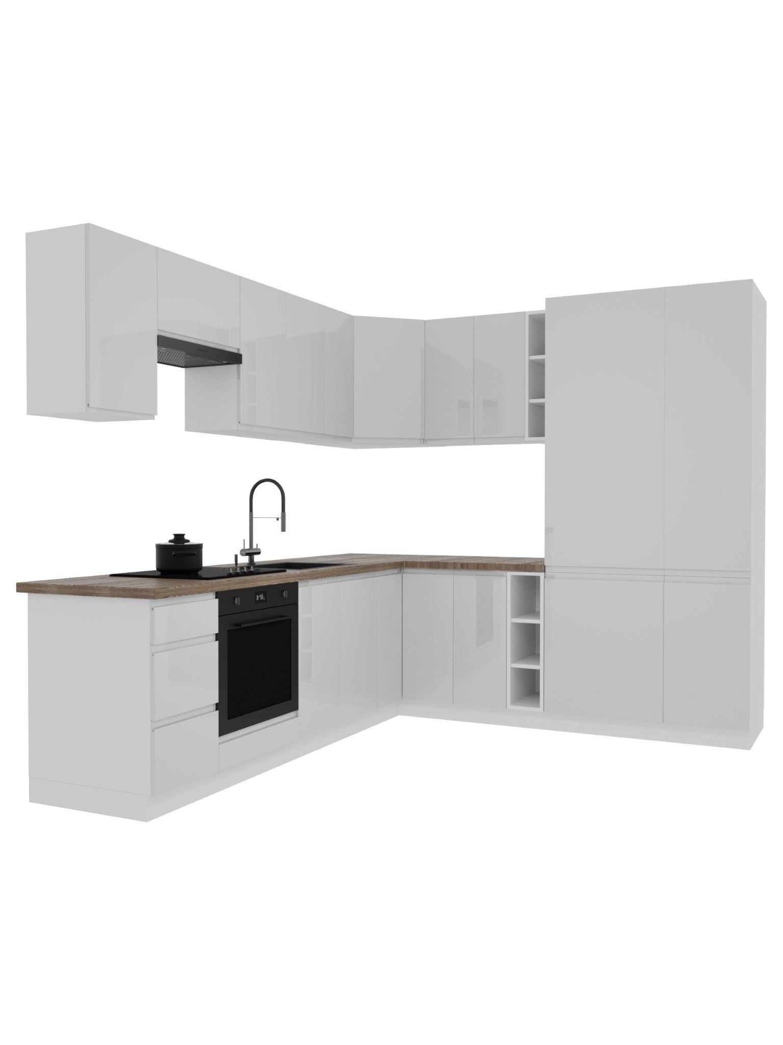 ROYAL24_MARKT Winkelküche K94-G270 - Aspen - Perfekte Raumnutzung, (Komplett Set), Beste Güte - Innovativ - Modern