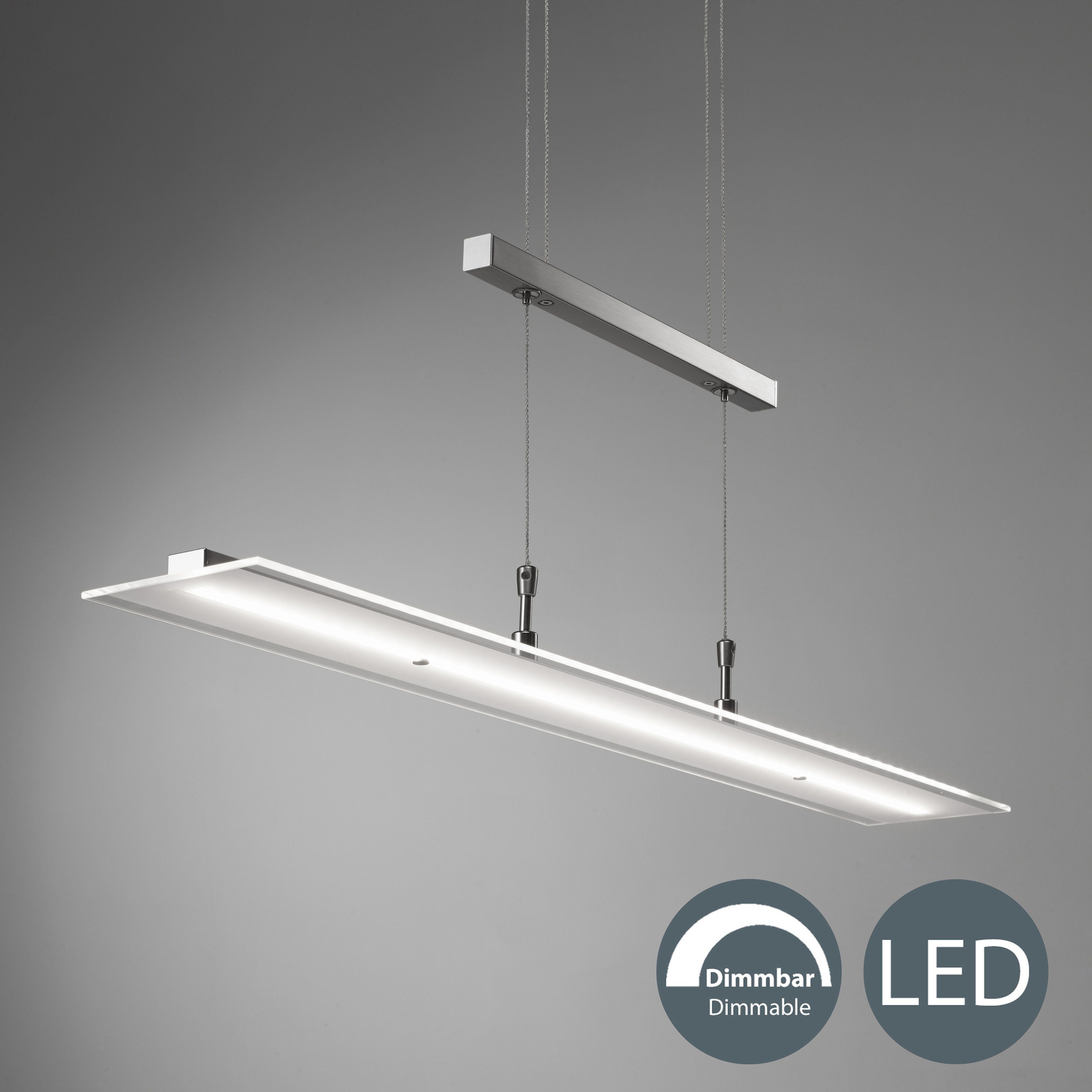 B.K.Licht LED Pendelleuchte, LED fest integriert, Warmweiß, Hängeleuchte, LED, dimmbar, inkl. 20W 1600lm 3000K, höhenverstellbar | Pendelleuchten