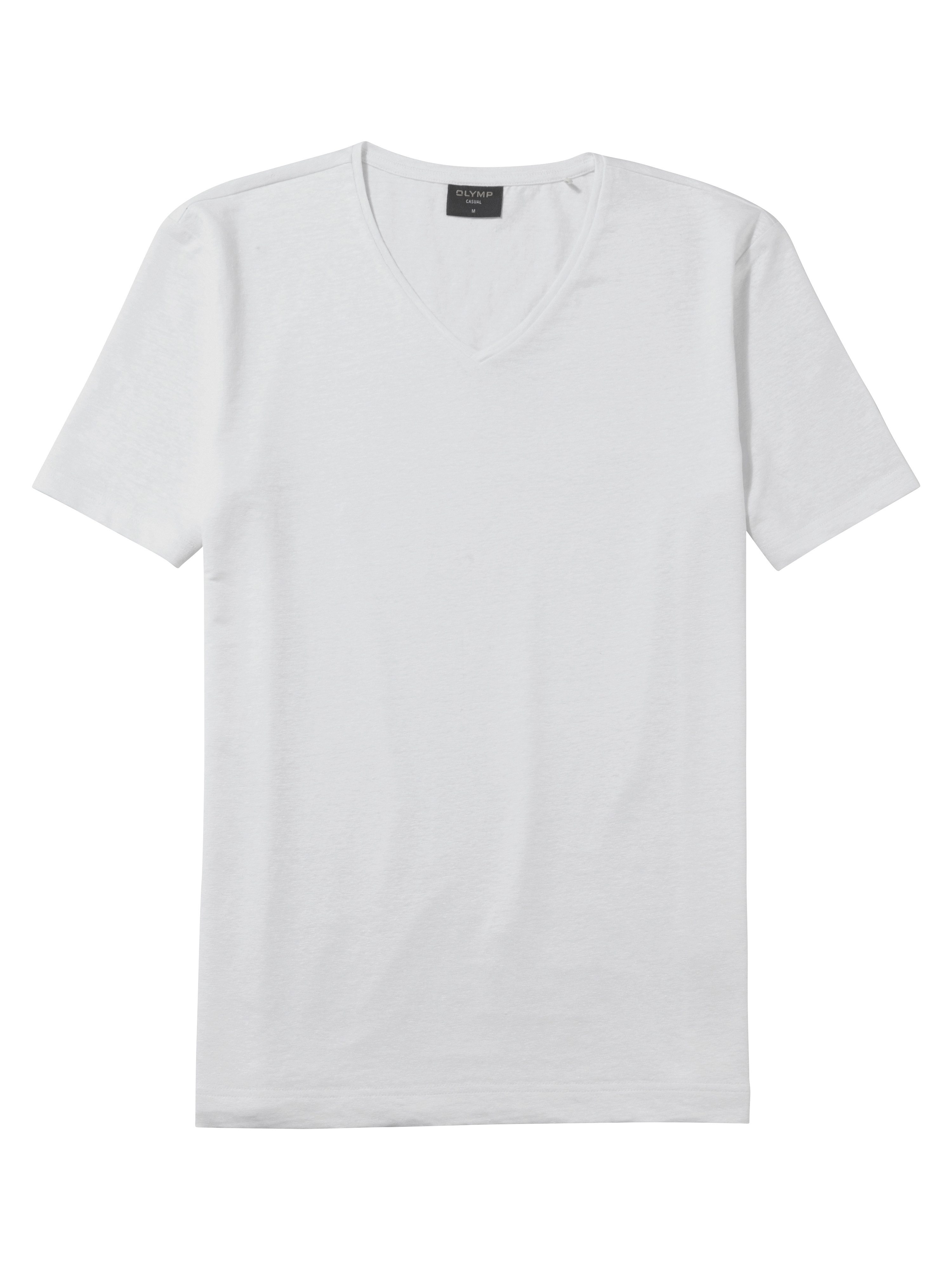 OLYMP V-Shirt Casual aus Leinenmischung