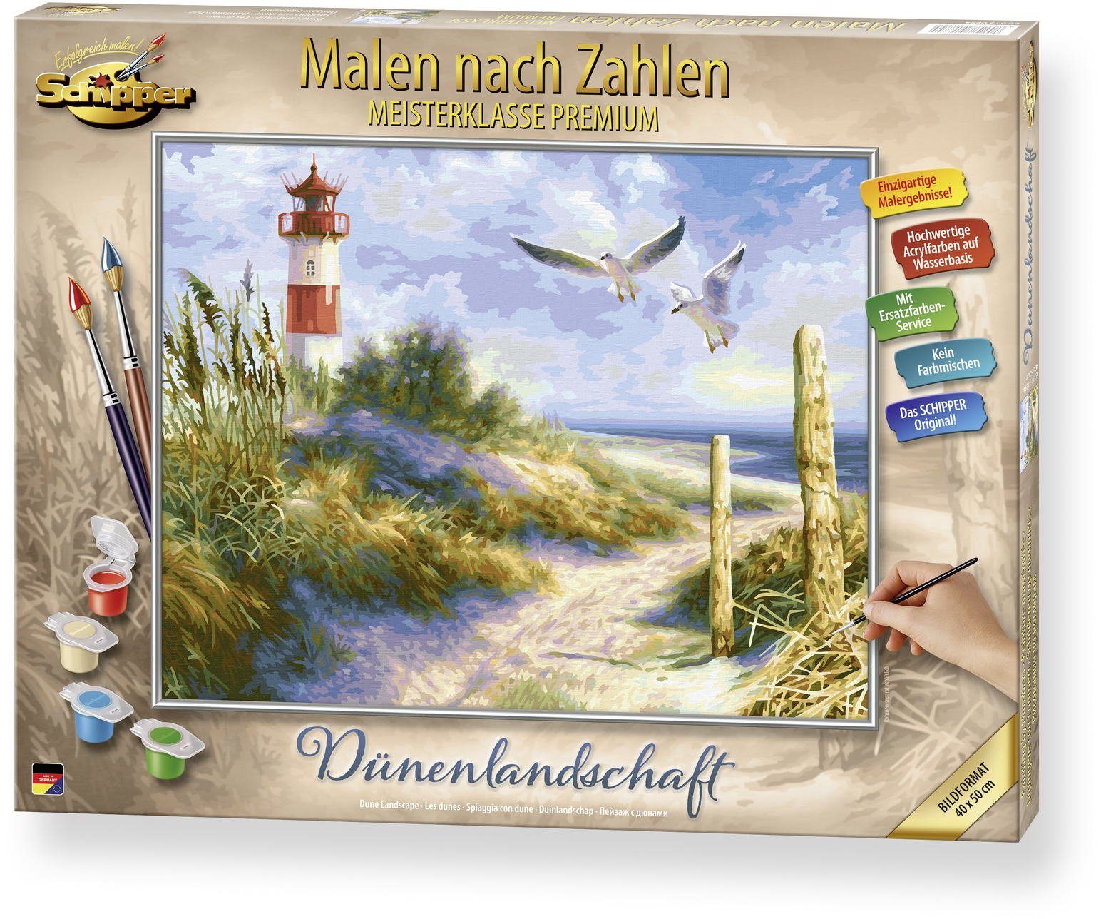 Schipper Malen nach Zahlen Malen nach Zahlen 40x50cm Dünenlandschaft mit Leuchtturm 609130884