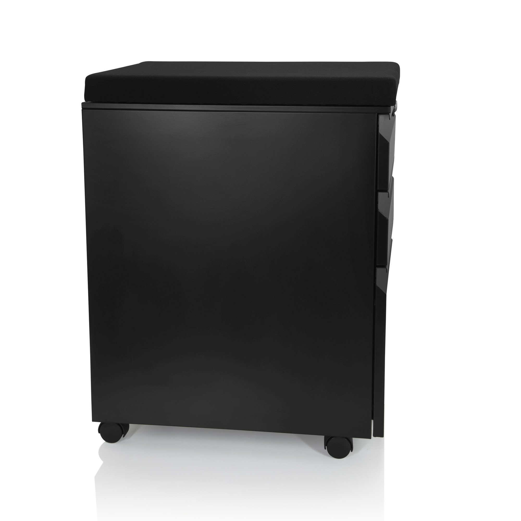 Stahl, Rollcontainer COLOR Schreibtisch OFFICE OS Rollcontainer hjh Schwarz Schubladenschrank