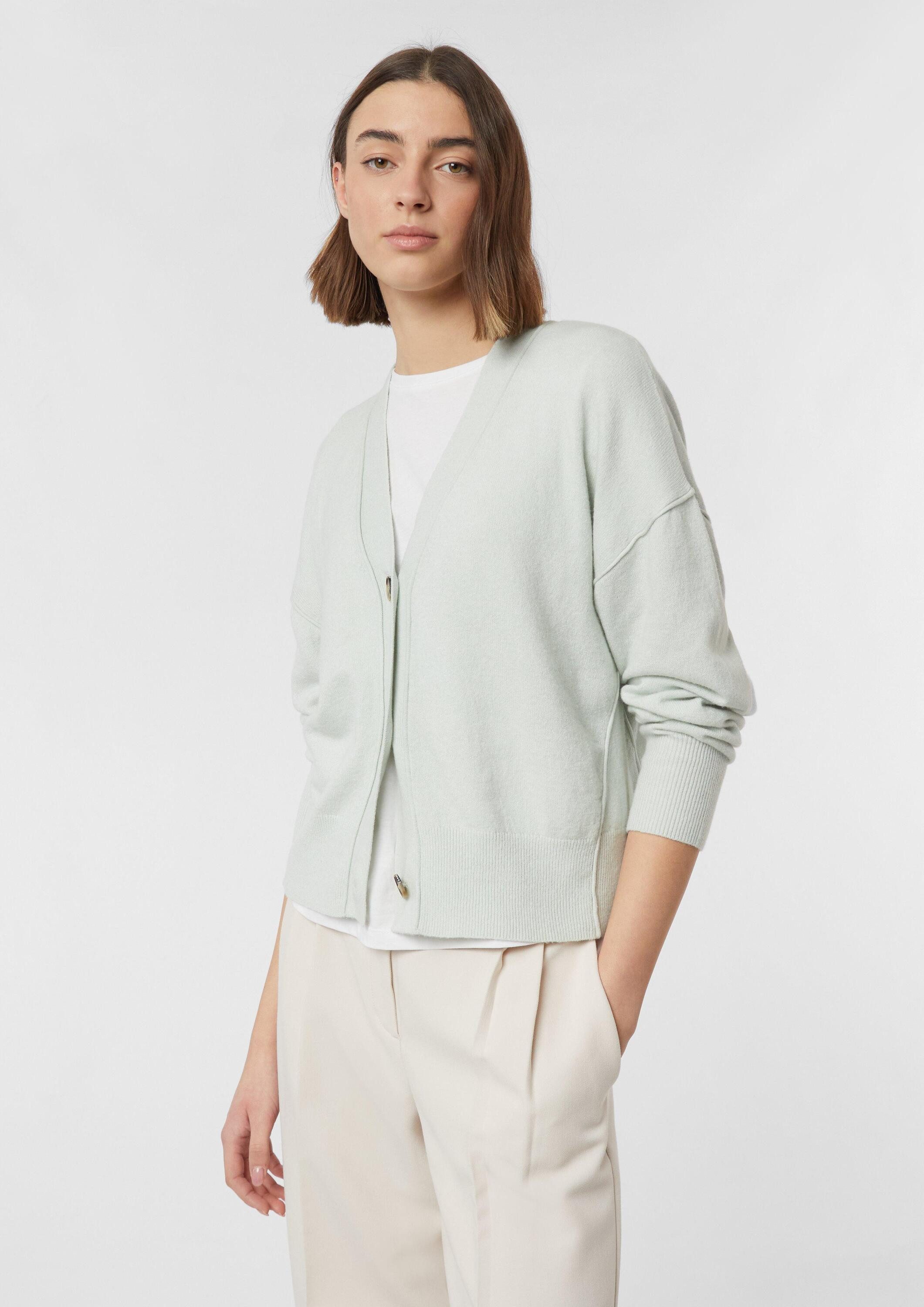 comma Cardigan Strickjacke Softer Baumwollmix-Cardigan in Oversize