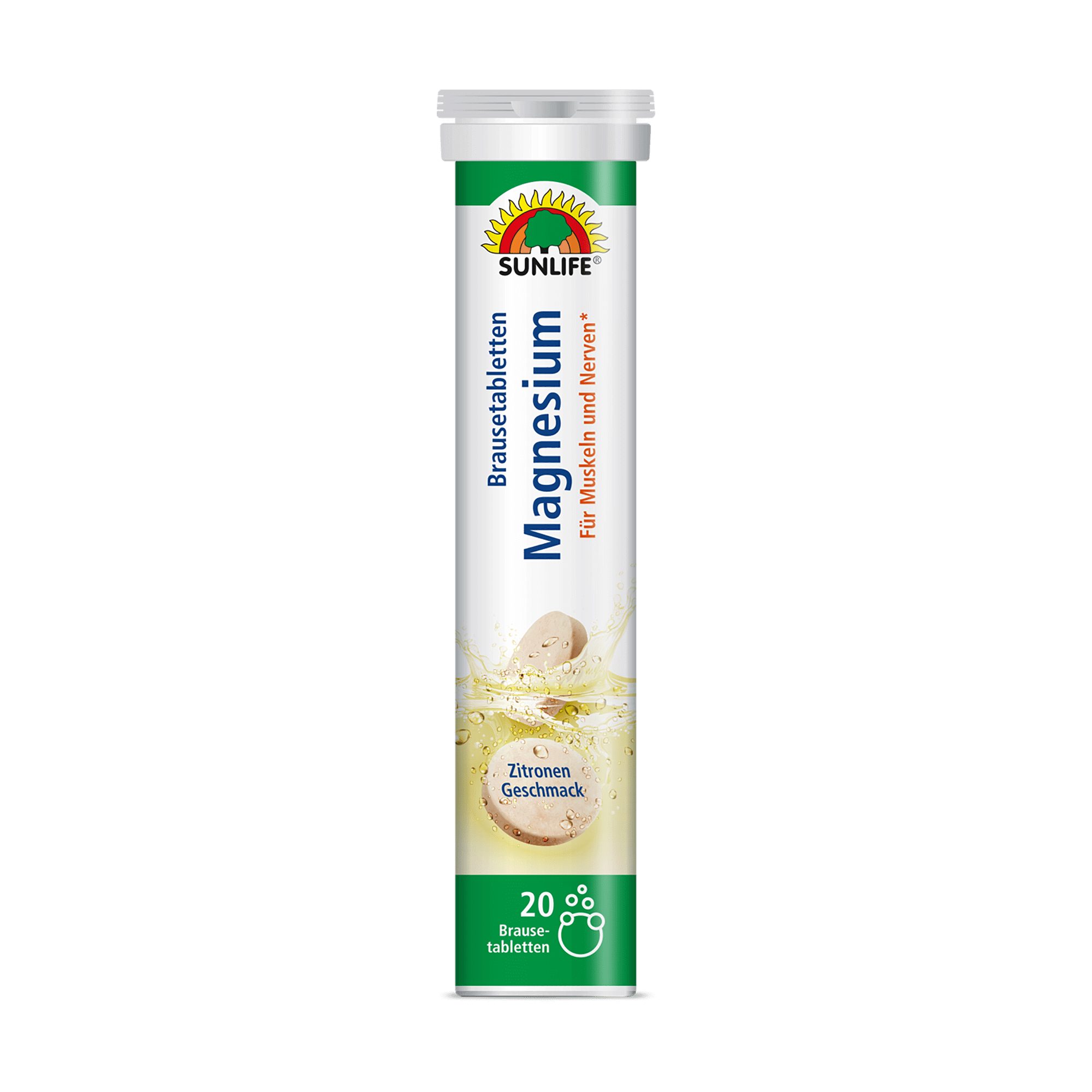 SUNLIFE SUNLIFE® Magnesium Brausetabletten Zitronengeschmack Vitalität Muskeln 1 x täglich eine Brausetablette in einem Glas Wasser (250 ml) auflösen und trinken