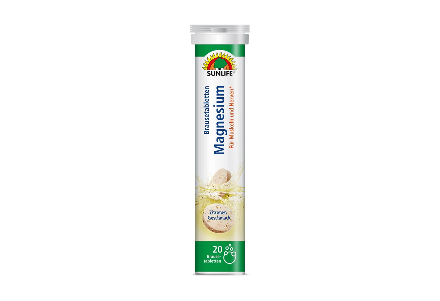SUNLIFE SUNLIFE® Magnesium Brausetabletten Zitronengeschmack Vitalität Muskeln 1 x täglich eine Brausetablette in einem Glas Wasser (250 ml) auflösen und trinken