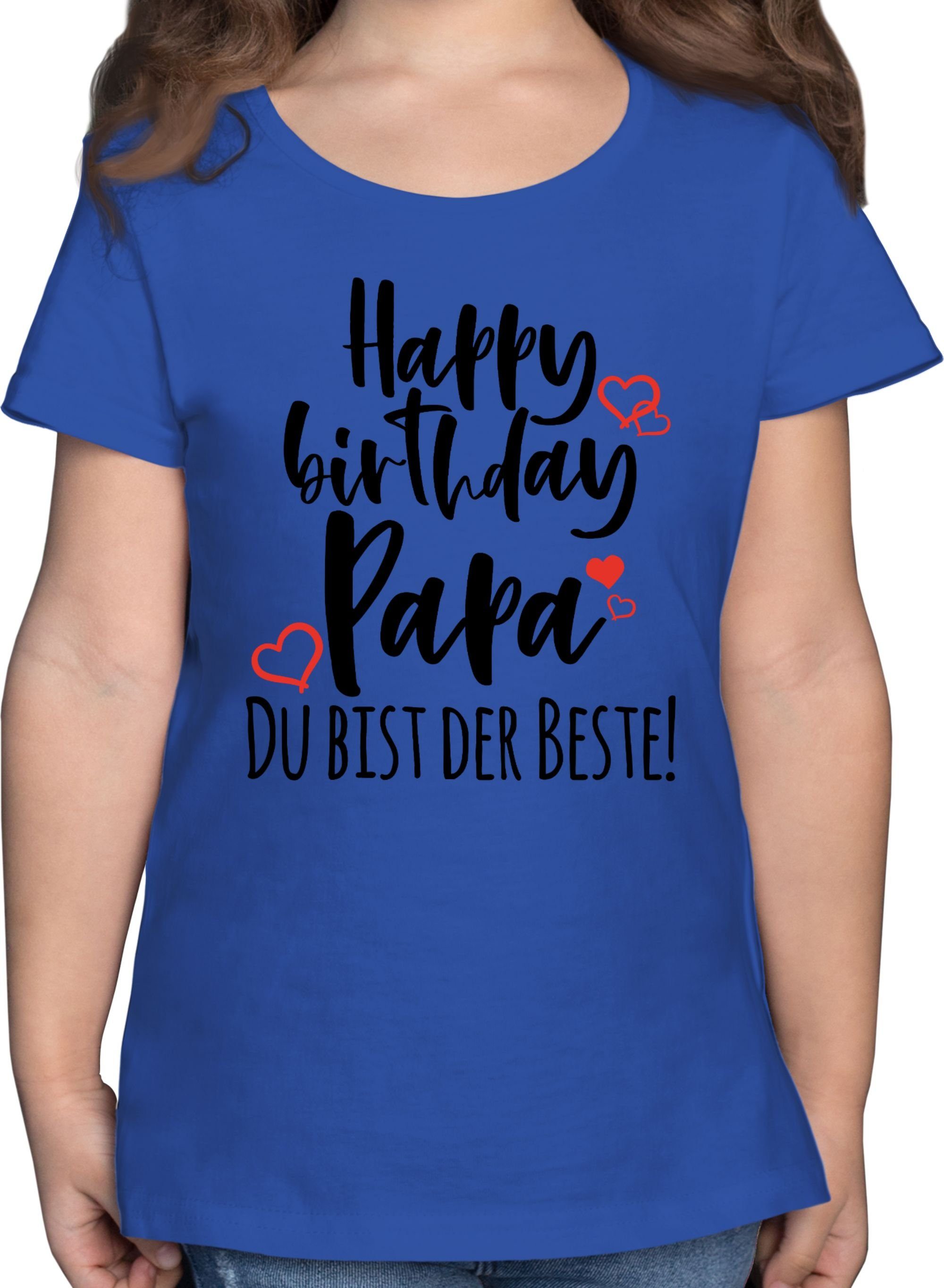 Shirtracer T-Shirt Happy Birthday Papa Statement Sprüche Kinder 3 Royalblau | T-Shirts