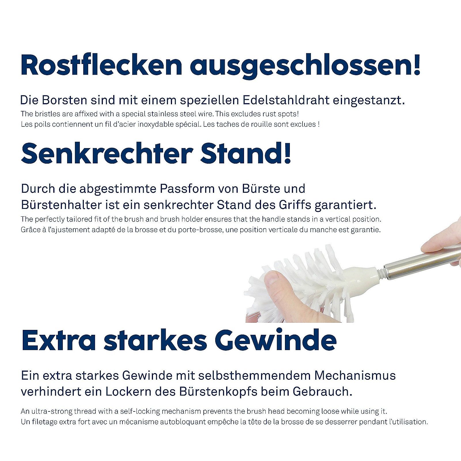 kela WC-Reinigungsbürste La Brosse, austauschbarer Bürstenkopf, Kunststoffgriff – Bild 4 von 5