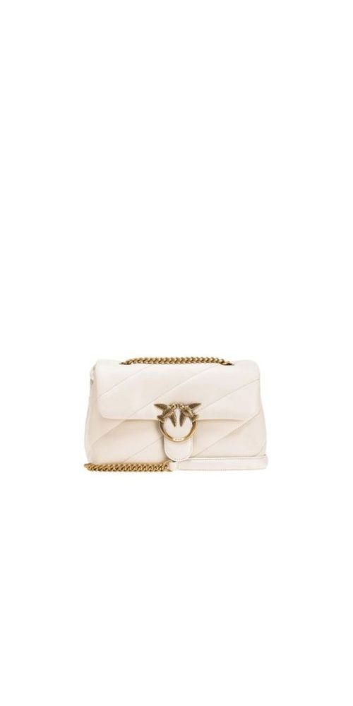 Handtasche PINKO Umhängetasche mit breiter Schrägsteppung weiß