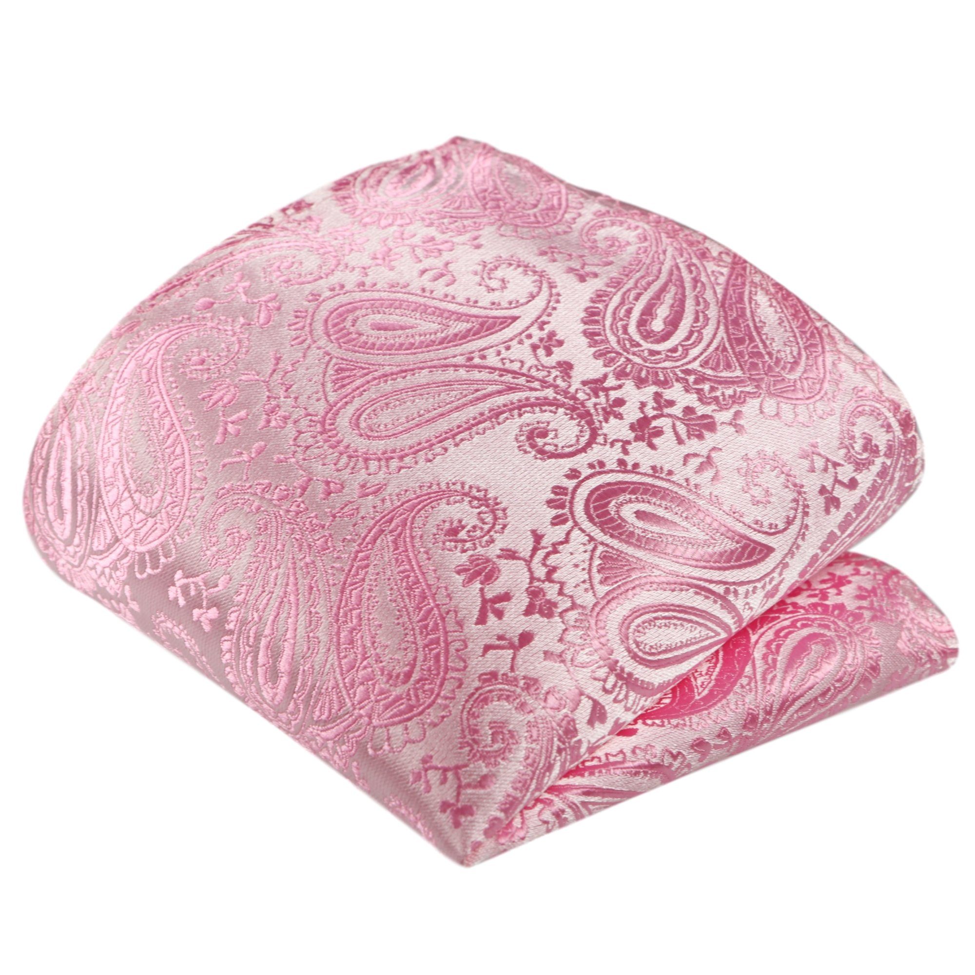 GASSANI Krawatte Hochzeitskrawatte Paisley Festlich, Herren-Krawatte Hochzeit Schlips (Set, 3-St., Krawattenset, Einstecktuch, Manschettenknöpfe) Dünn, Schmal, Slim Tie, Satin Jacquard Floral Gemustert, Seide-Touch