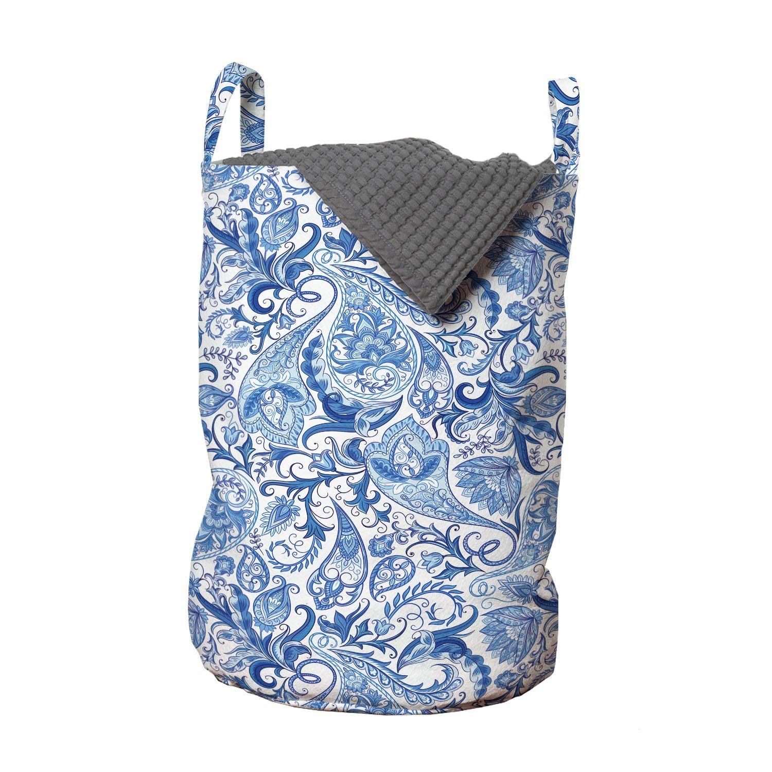 Abakuhaus Wäschesäckchen Wäschekorb mit Griffen Kordelzugverschluss für Waschsalons, Blau natürlichkeit