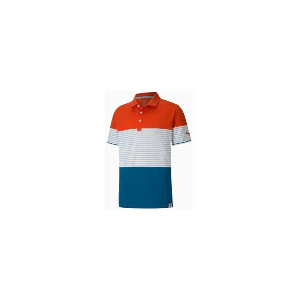 PUMA Poloshirt Puma Golf Polo Cloudspun Taylor Orange/Weiß/Blau Herren