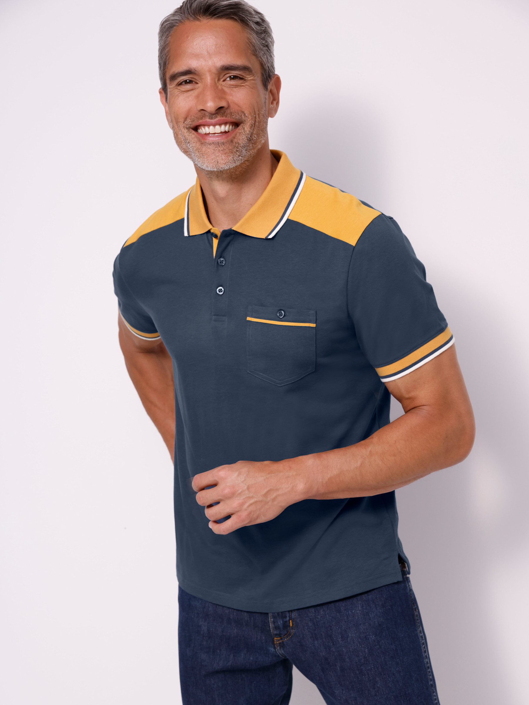 Sieh an! T-Shirt Kurzarm-Poloshirt Kurzarm