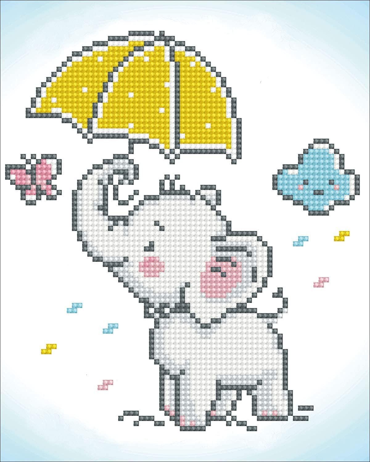 Brandunit Malen nach Zahlen Brandunit DD3.028 - Baby Olifantje Diamond Dotz: 28x33 cm (DD3.028)