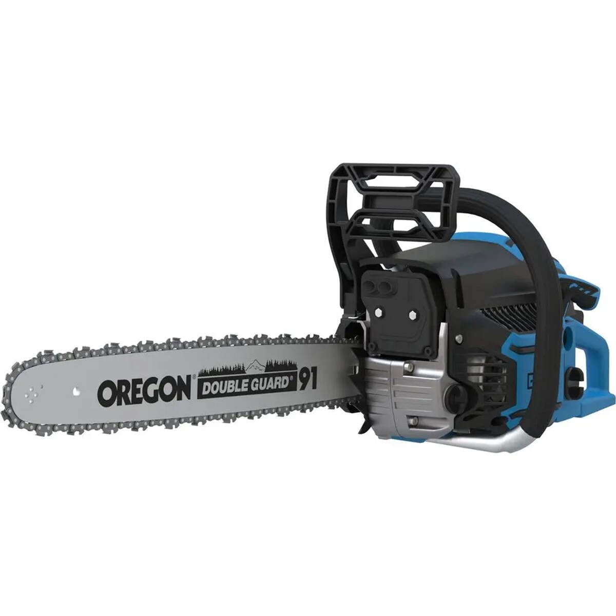 Güde Benzin-Kettensäge KS 500-62, 56 cm Schwertlänge, Komplett-Set, Inkl. Kraftstoffmischbehälter, Tool-Kit, Ketten- sowie Schwertschutz, Anti-Vibration,Easy Start System,Oregon