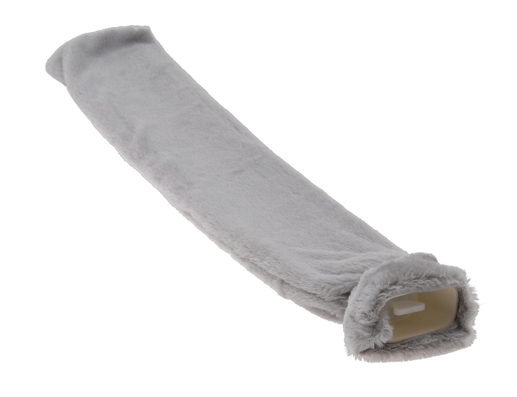 Spetebo Nacken-Wärmflasche Wärmflasche in Schlauchform - 74x14 cm / 2 Liter, (Stück, 1-tlg., Wärmflasche), grau mit flauschigem Fleece Bezug