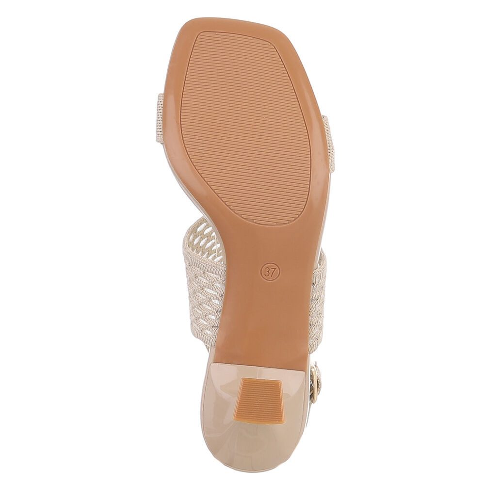 Ital-Design Damen Sandale mit Absatz und Fersenriemen Sandalette (91742684) Pfennig-/Stilettoabsatz Sandalen & Sandaletten in Hellbraun – Bild 3 von 5