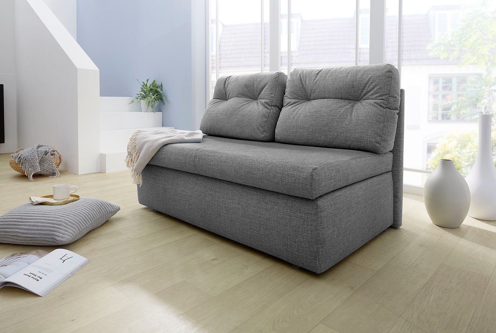 Jockenhöfer Gruppe Schlafsofa Torben, B: 130 cm, Liegefl. 126x191 cm, mit Schlaffunktion, Bettkasten & Rückenkissen