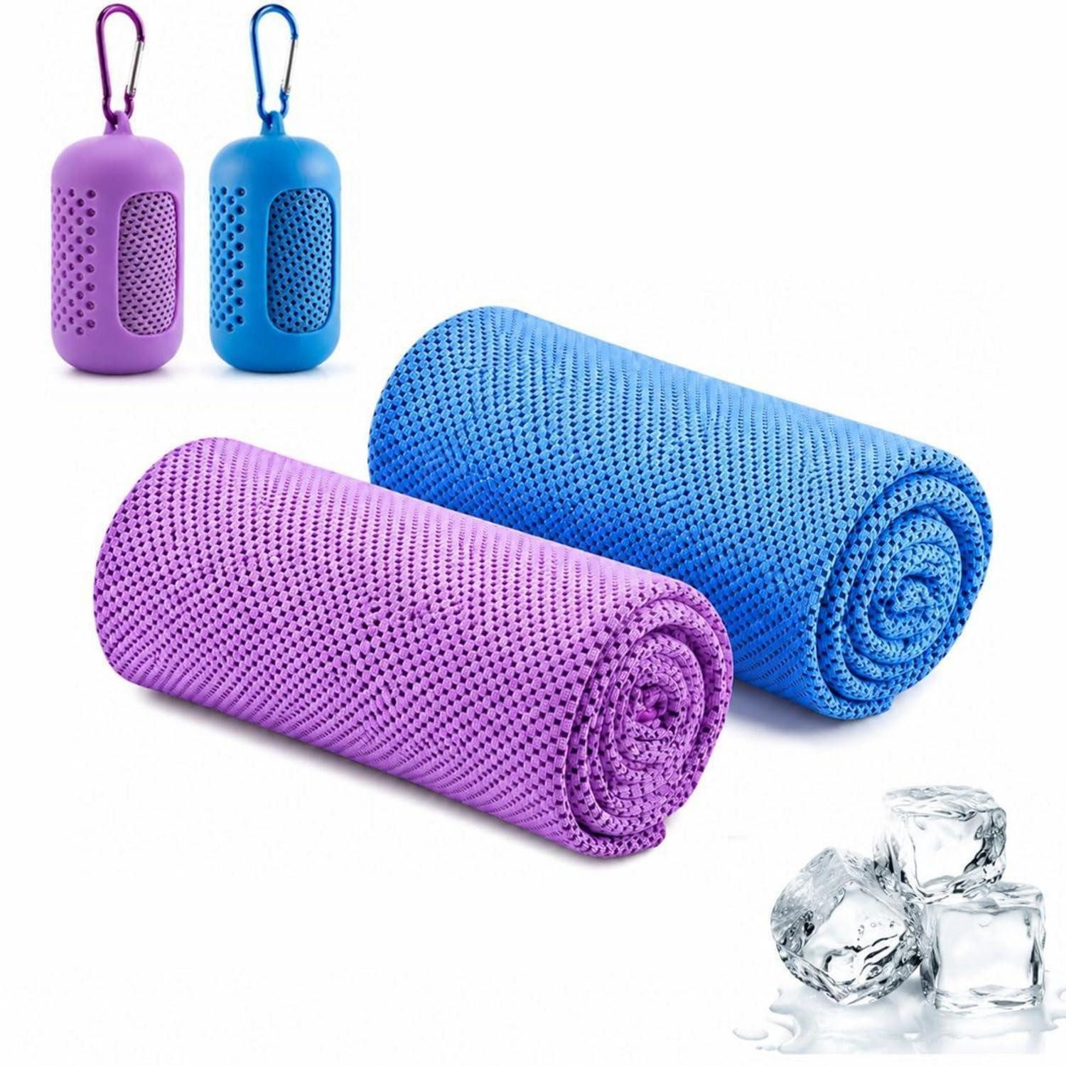 LuxusKollektion Sporthandtuch Kühltuch Set 2 Stück Sporthandtuch Mikrofaser, (4-St)