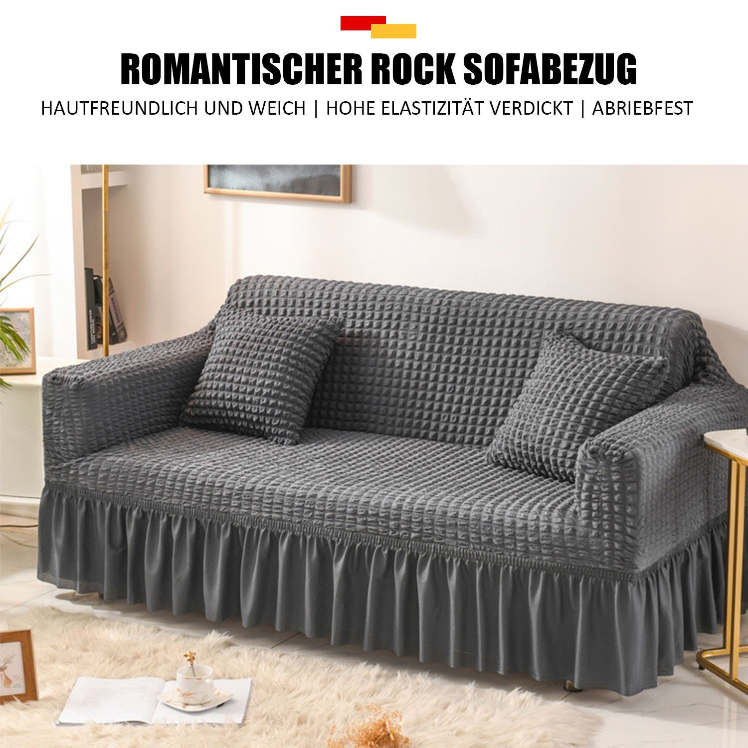 Sofahusse Elastische Sofa -Hülle, Einfach Grau MAGICSHE, säubern zu