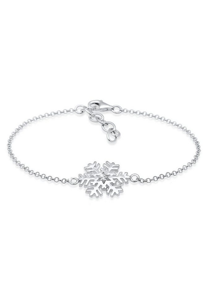 Elli Armband Schneeflocke Xmas Kristalle 925 Silber, In sehr hochwertiger  Juweliersqualität gefertigt