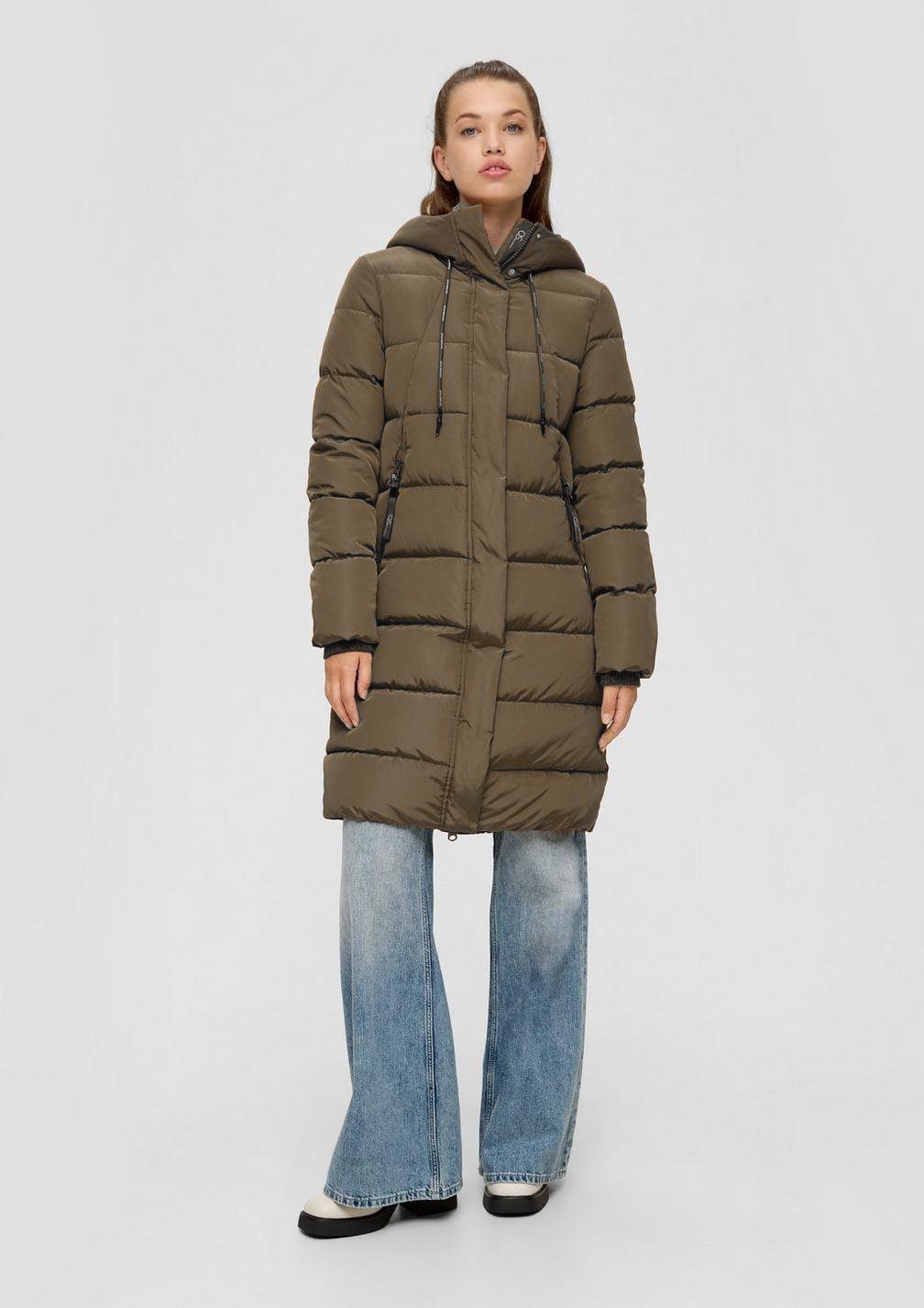 QS Steppjacke Outdoor-Mantel (1, 1-St) mit Kapuze, warme Wattierung günstig online kaufen