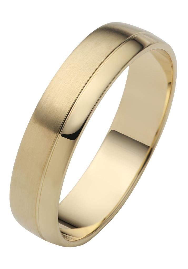 Firetti Trauring Schmuck Geschenk Gold 750 Hochzeit Ehering "LIEBE", Made in Germany, wahlweise mit oder ohne Brillanten