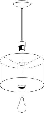 EGLO Hängeleuchte MASERLO, Leuchtmittel wechselbar, ohne Leuchtmittel, Pendelleuchte, Pendellampe