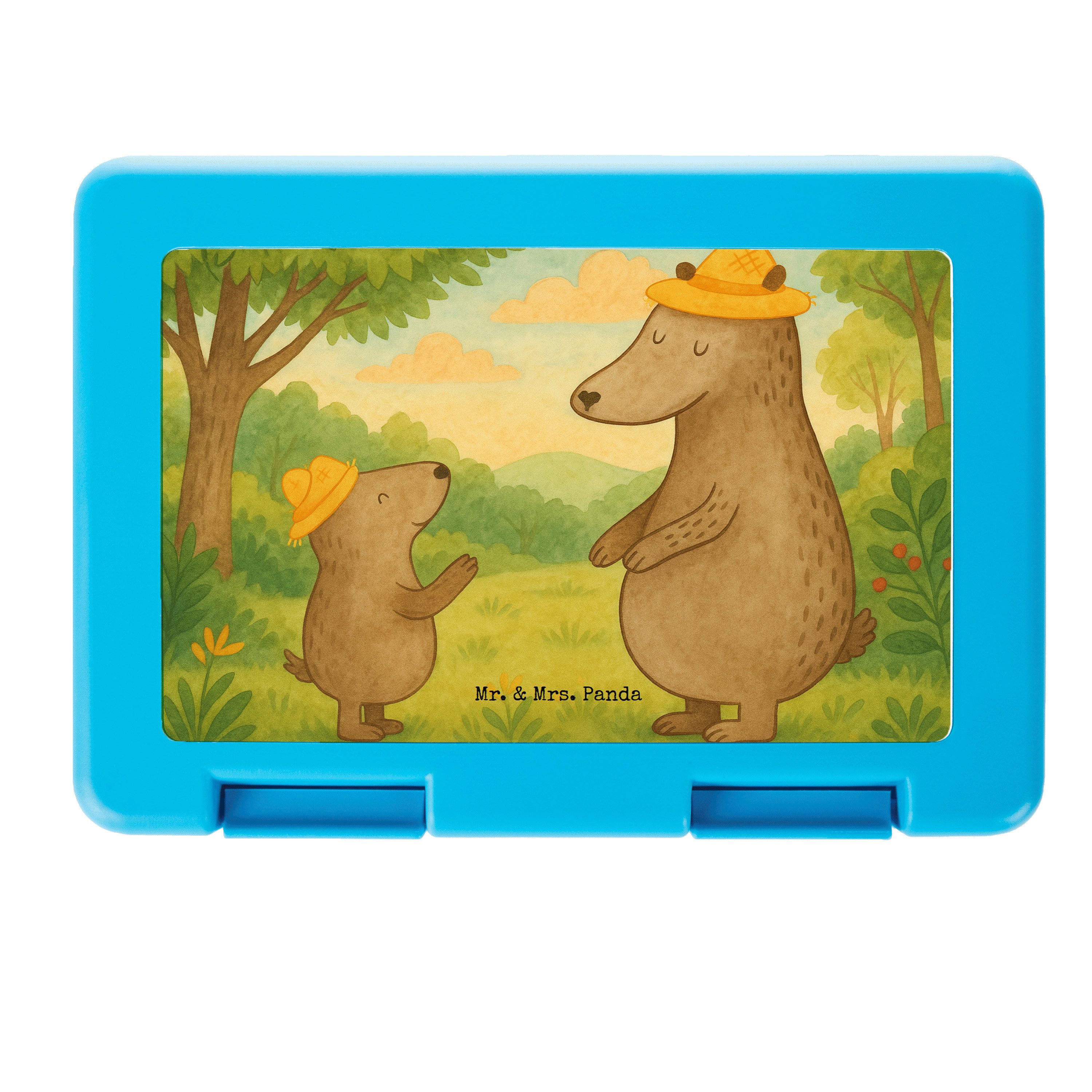 Mr. & Mrs. Panda Butterdose Bären mit Hut Design, Bentobox, Weiß, Vatertag, Sohn, Frühstücksdose, Premium Kunststoff, (Packung), Bären Frischhaltedose Picknickdose