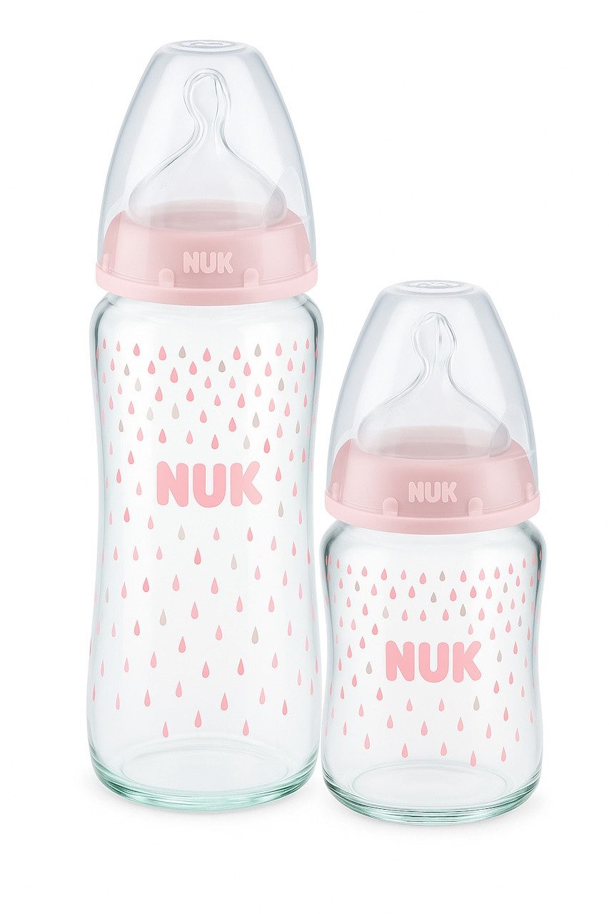 NUK Babyflasche NUK First Choice Babyflasche aus Glas Vorteil set 0+