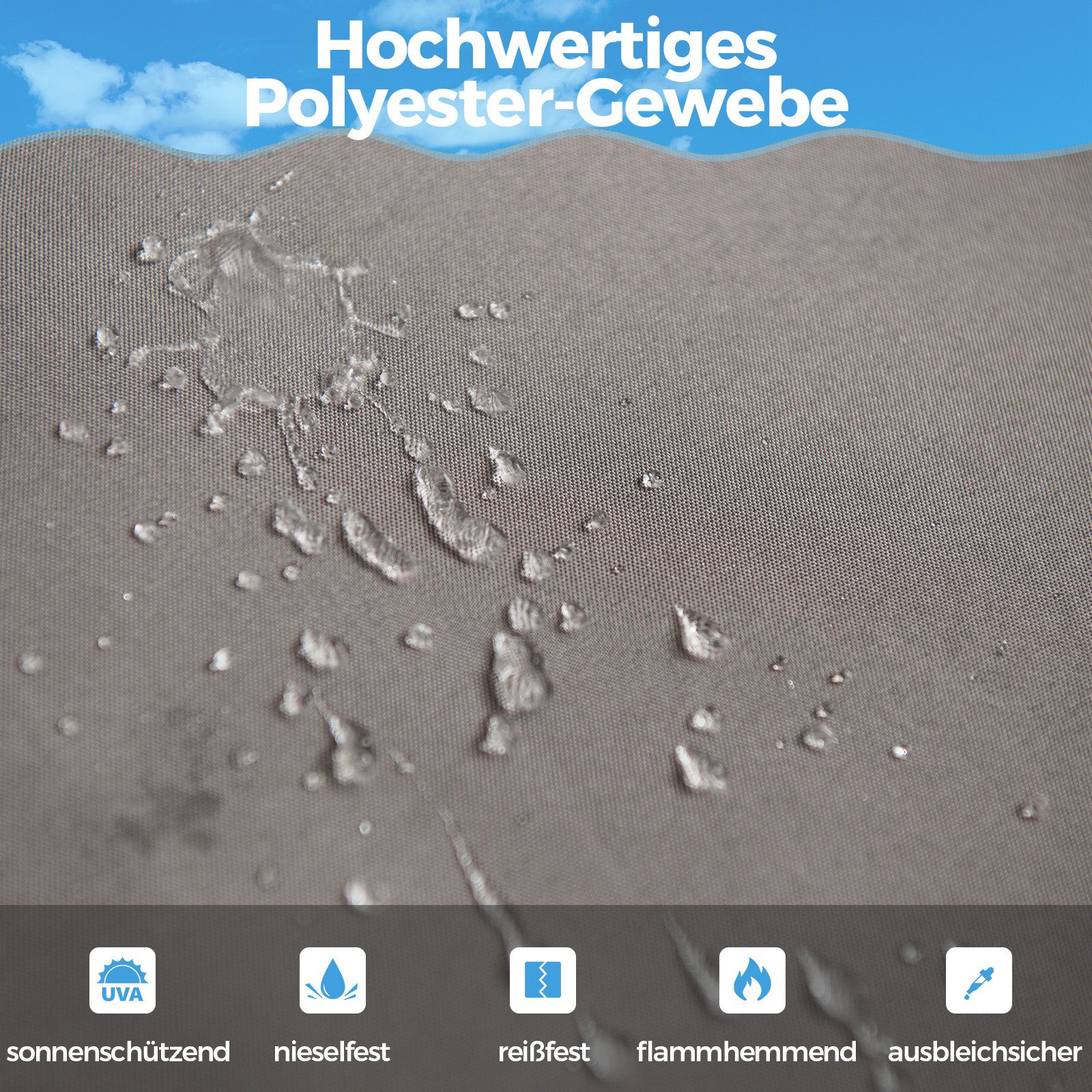 COSTWAY Pavillon, 3,1x3,1m Garten Pergola, wasserdicht